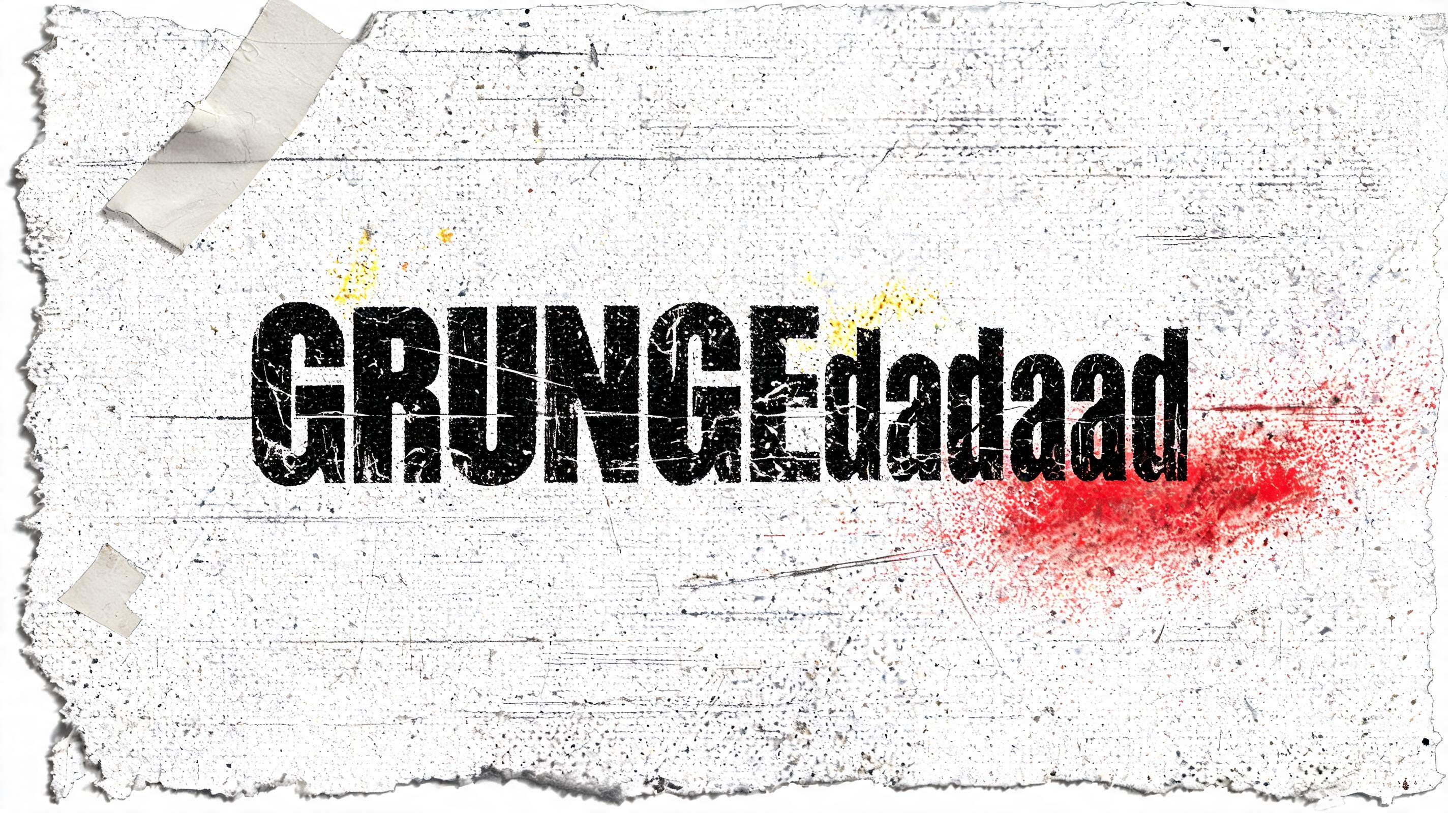 "GRUNGEdadaad" — Grunge text effect