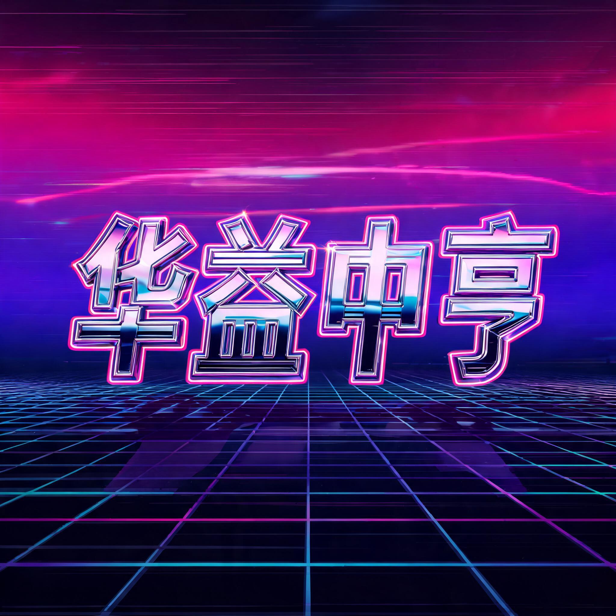 "华益中亨" — Neon 80s | AI Text Effect Generator