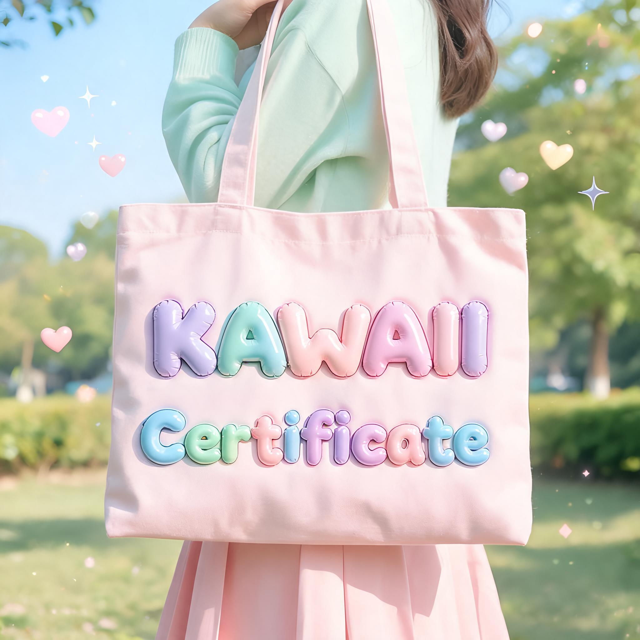 "KAWAII Certificate" — 3d Bold Inflated | AI Text Effect Generator