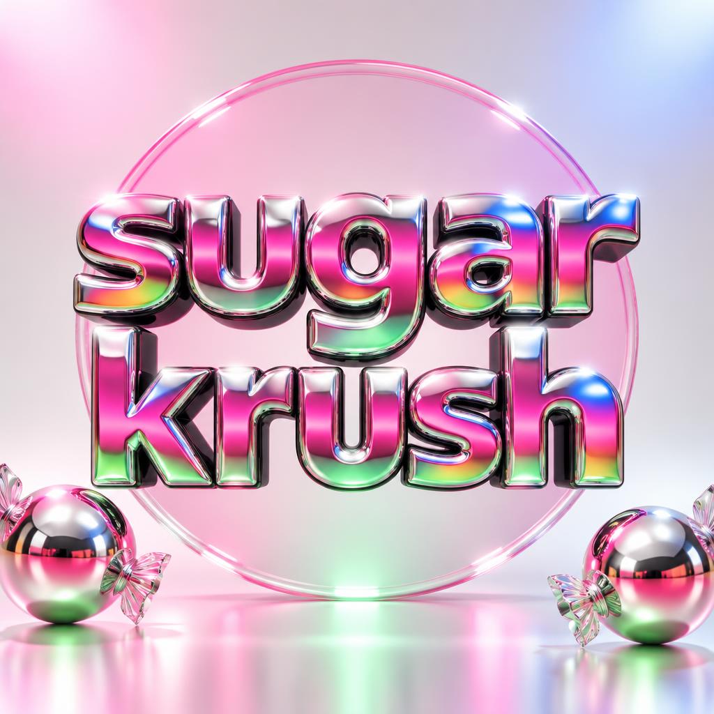"sugar
krush" — Y2k Chrome | AI Text Effect Generator