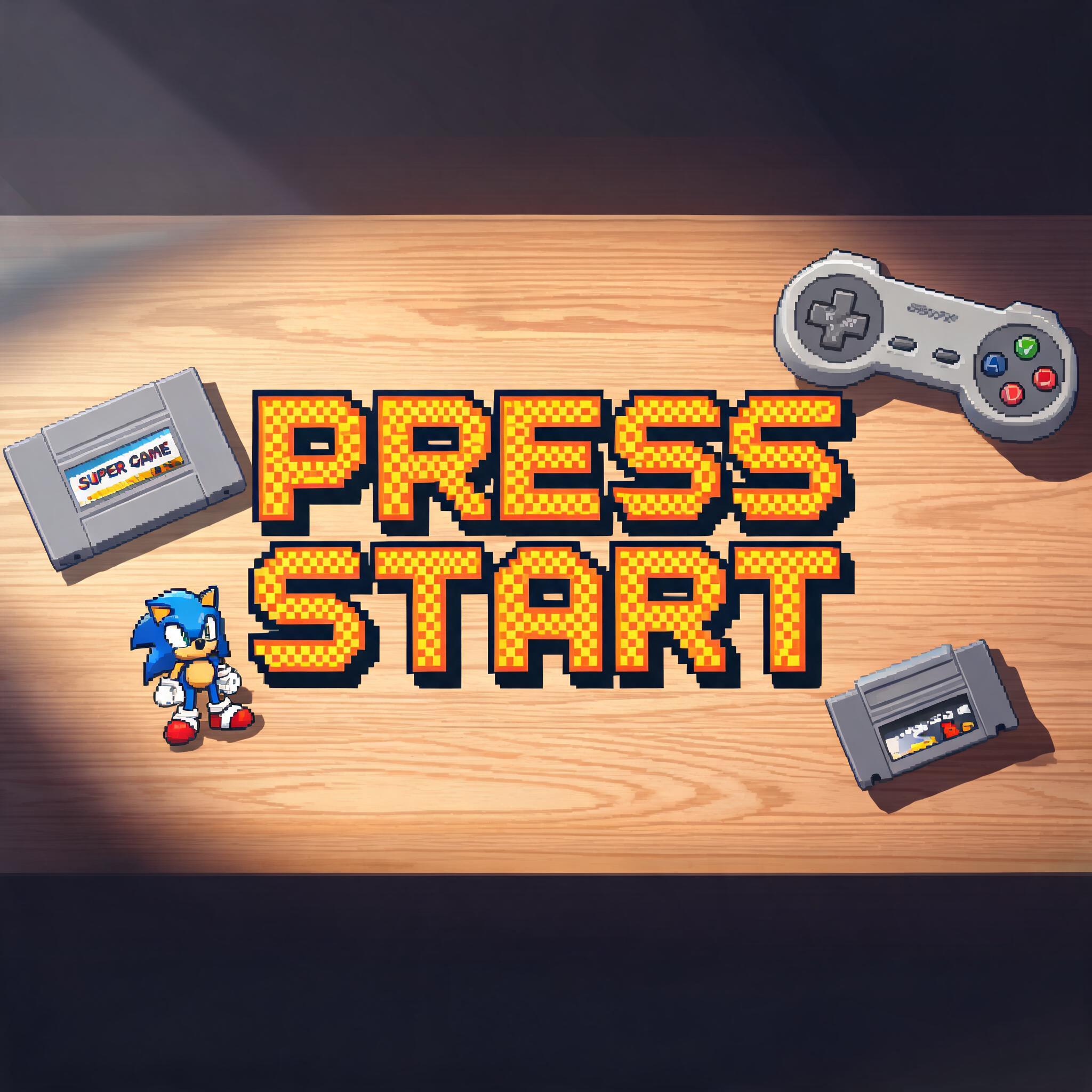 "PRESS START" — Pixel Art text effect