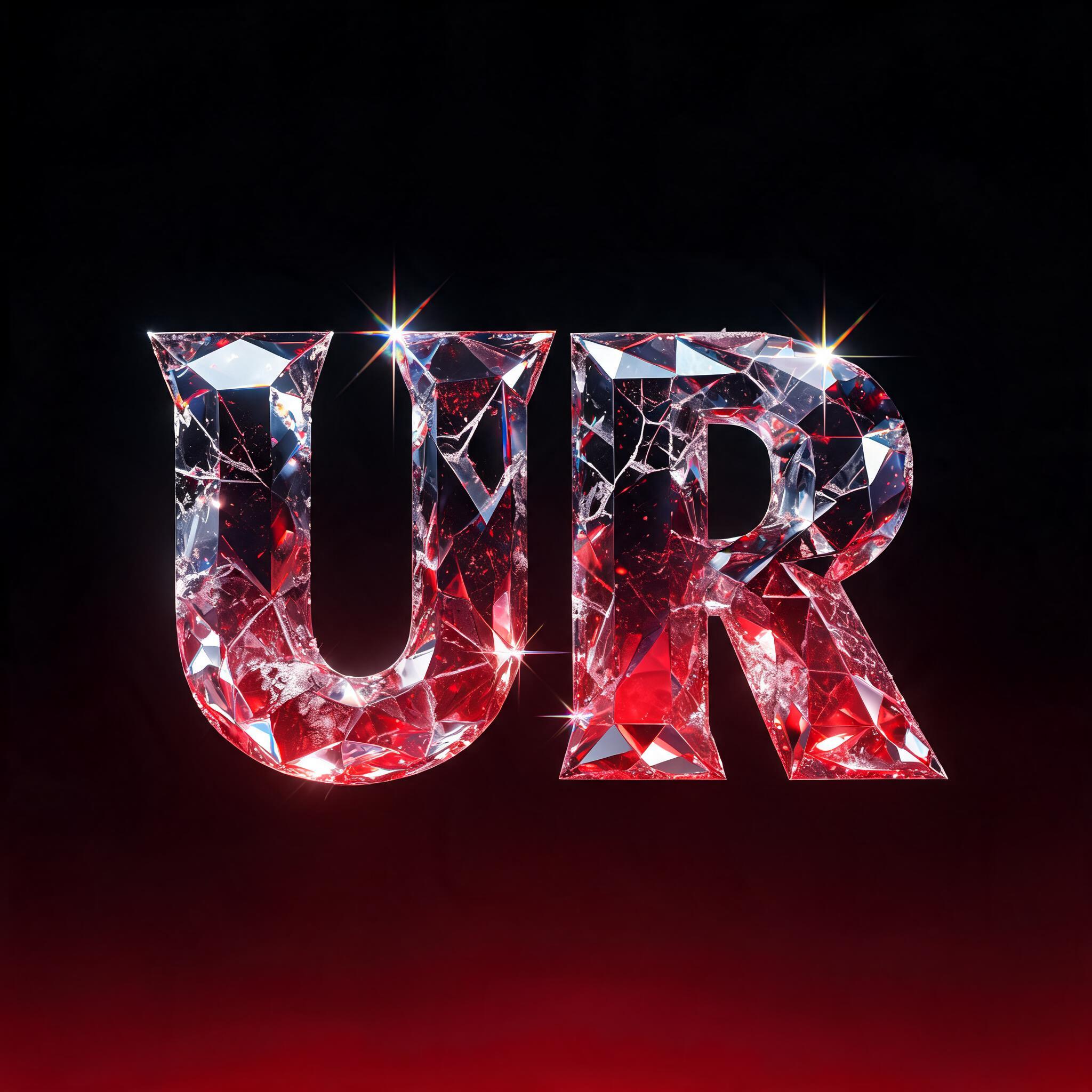 "UR" — Glass Crystal | AI Text Effect Generator