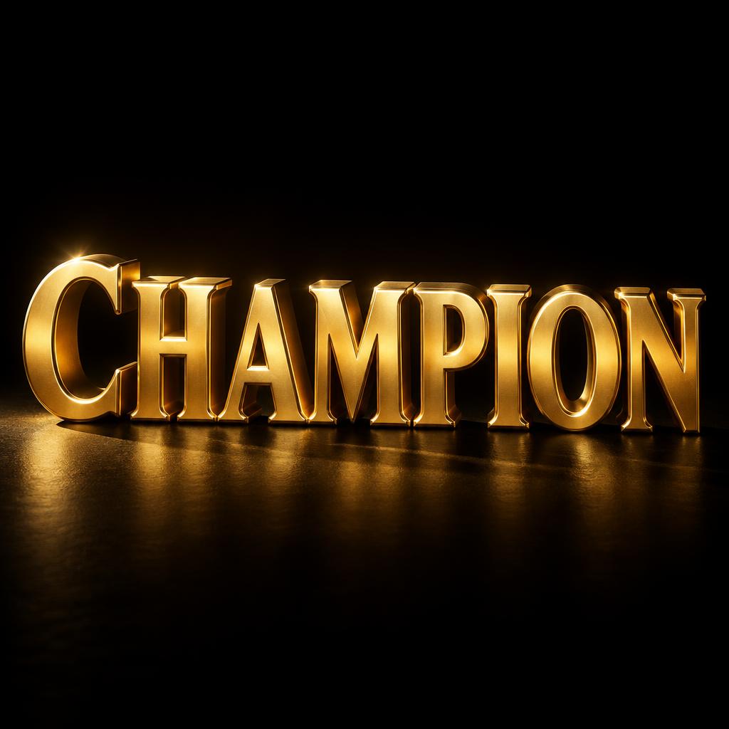 "CHAMPION" — 3d Bold Gold | AI Text Effect Generator