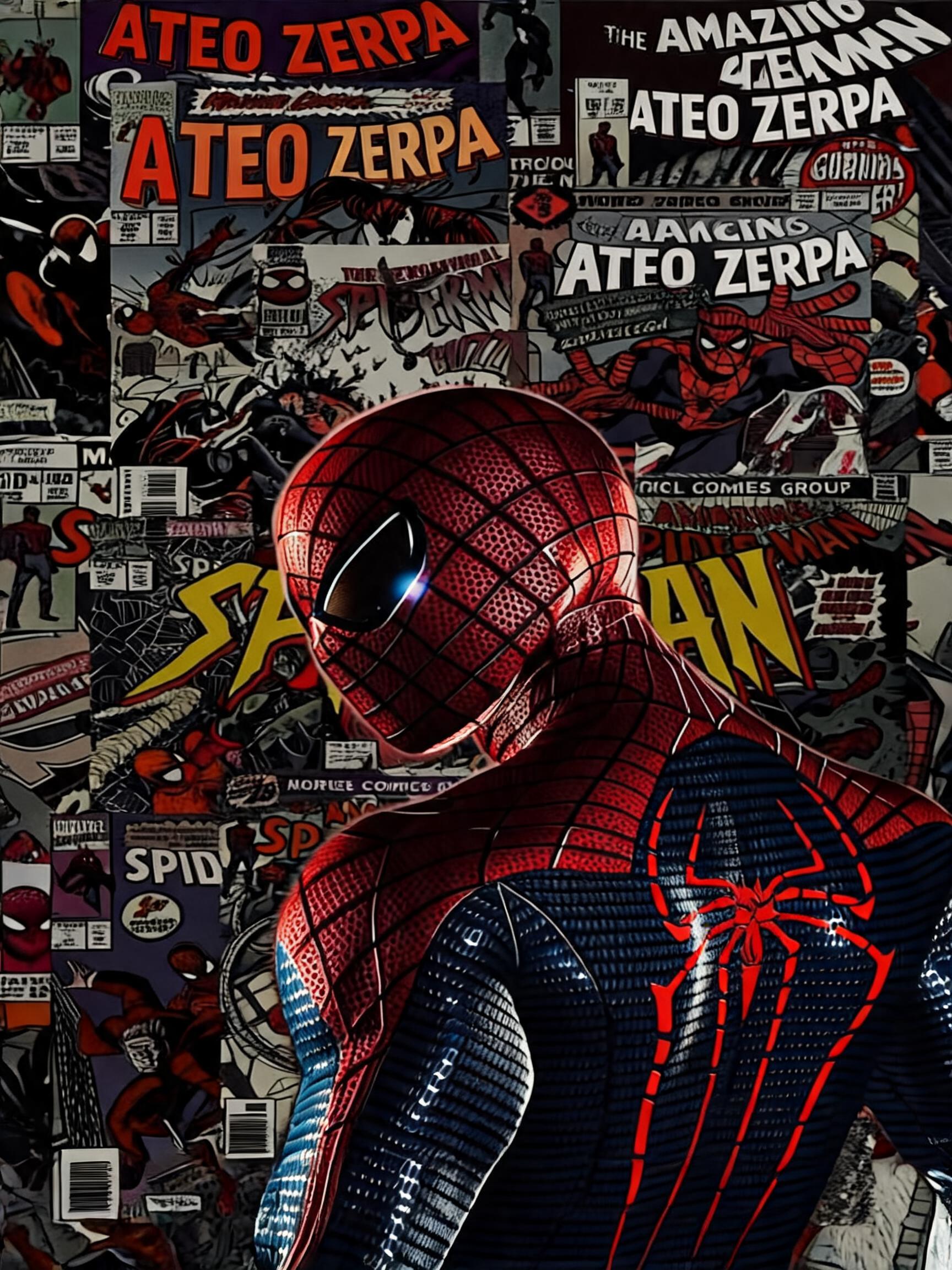 "ATEO ZERPA" — Spider Hero text effect