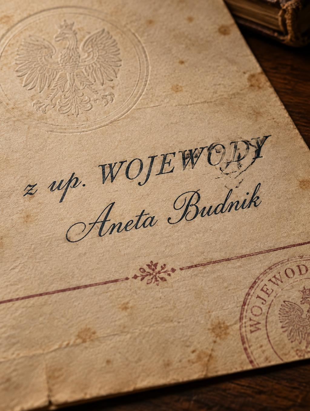 "z up. WOJEWODY
Aneta Budnik" — Vintage | AI Text Effect Generator