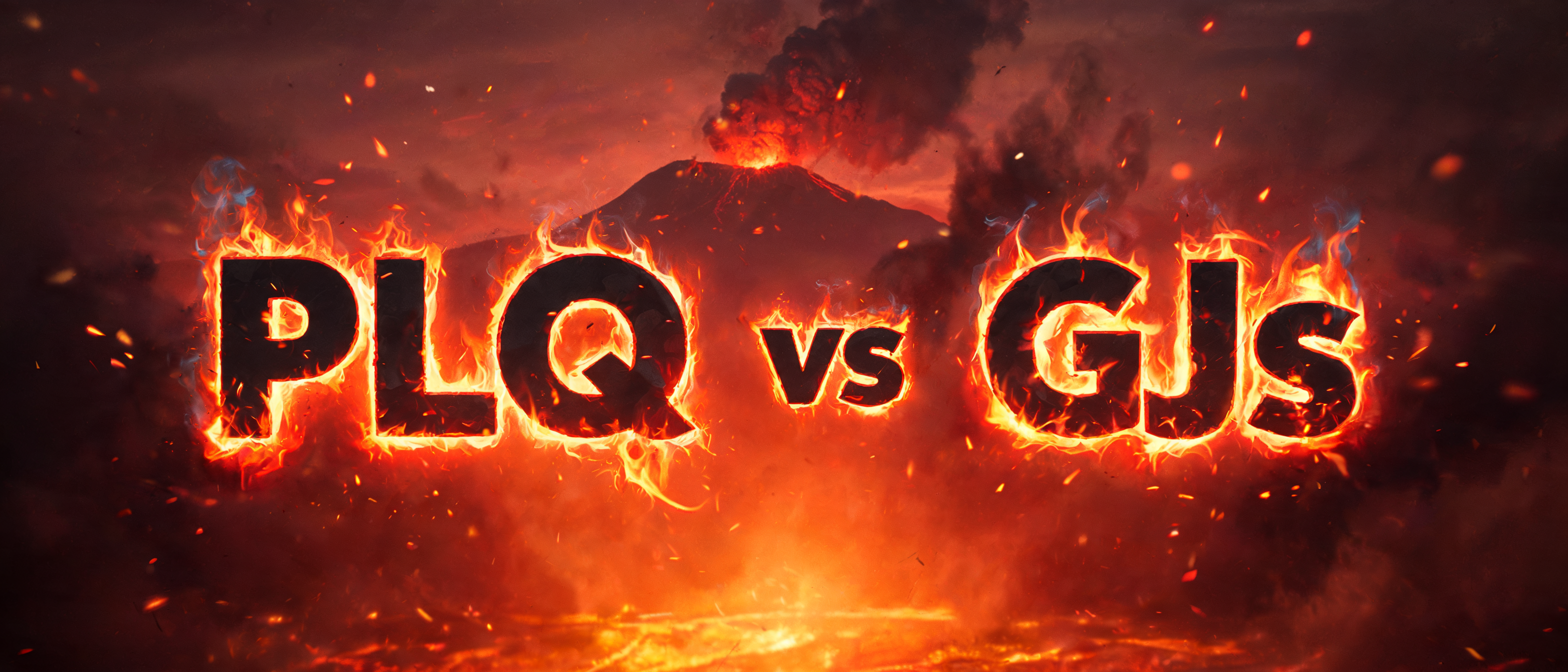 "PLQ vs GJs" — Fire Smoke text effect