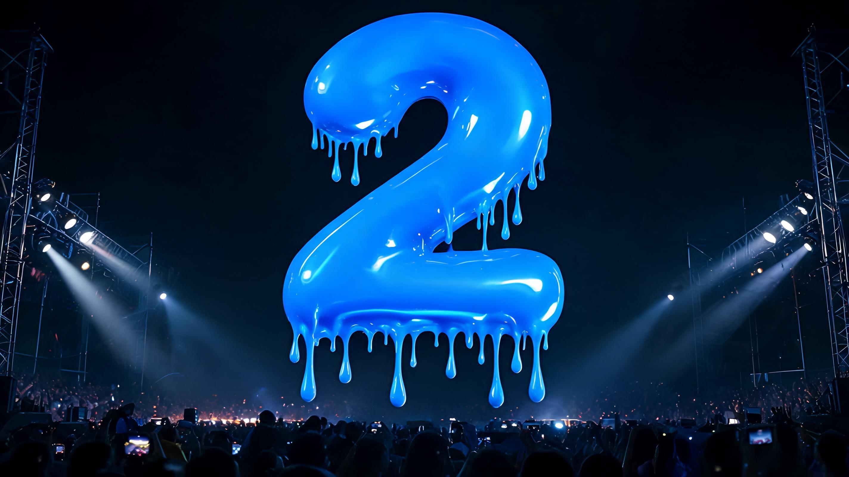 "2" — Drip Font | AI Text Effect Generator