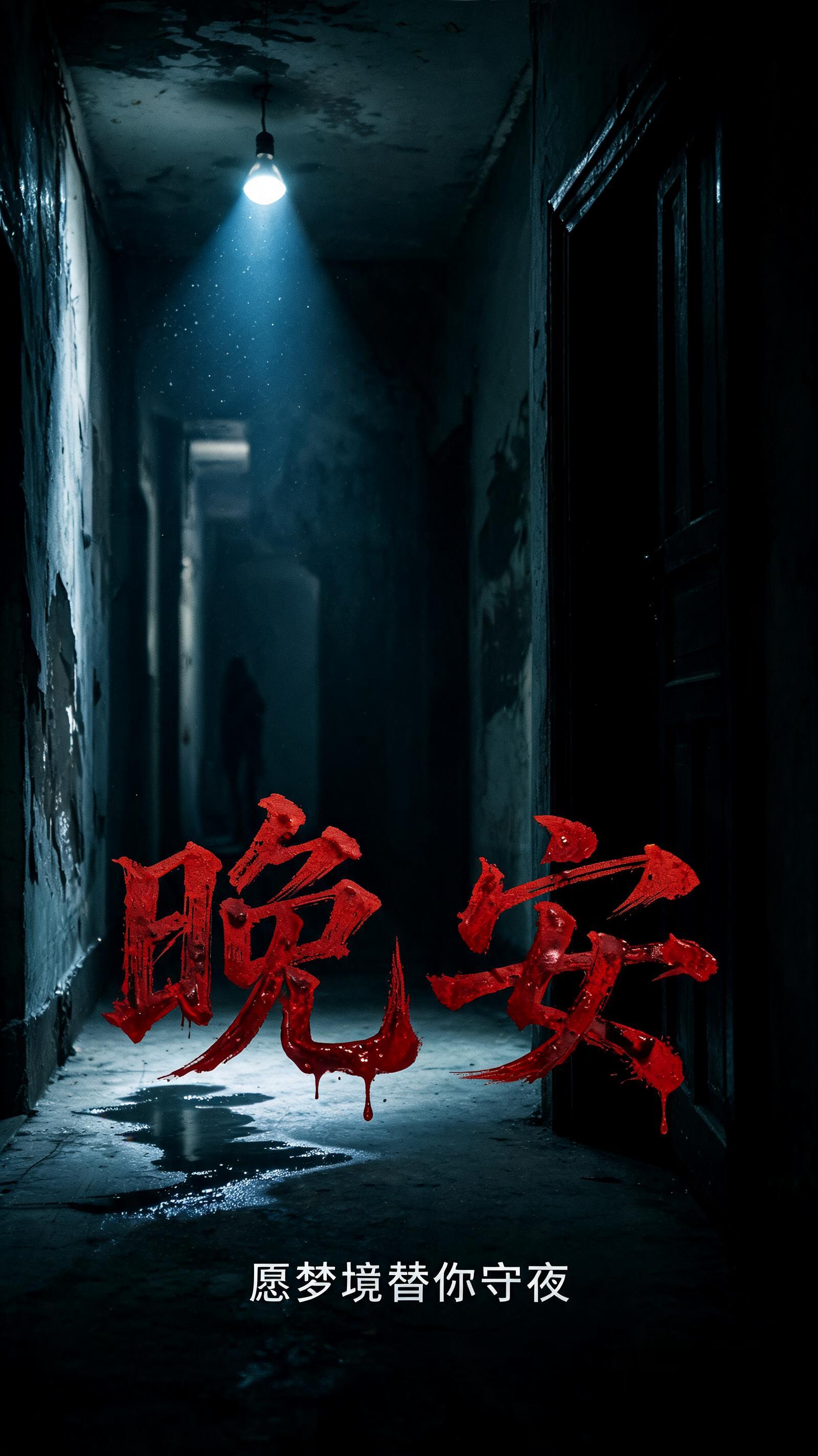 "晚安" — Cinematic Horror | AI Text Effect Generator