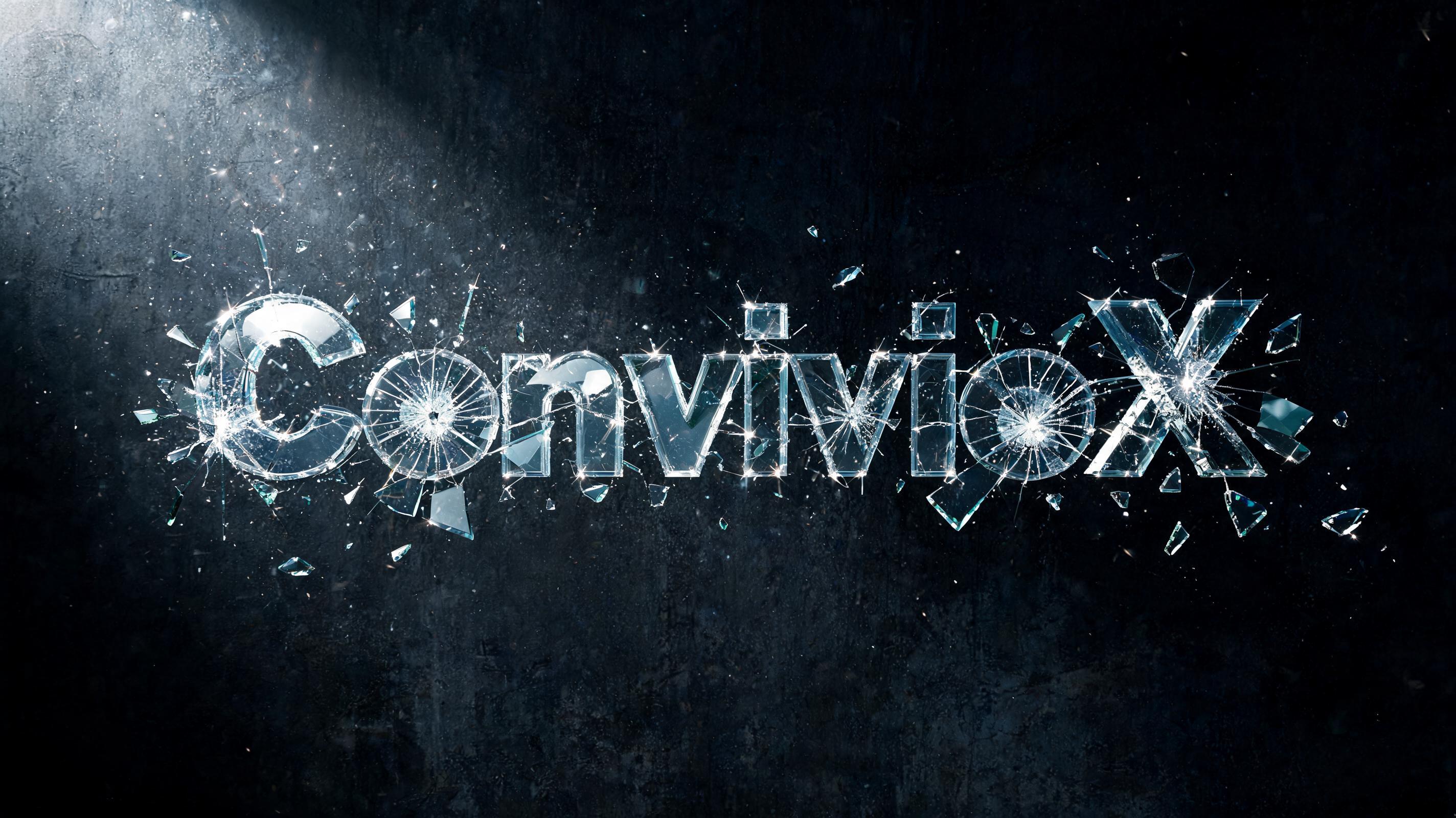 "ConvivioX" — Glass Broken | AI Text Effect Generator
