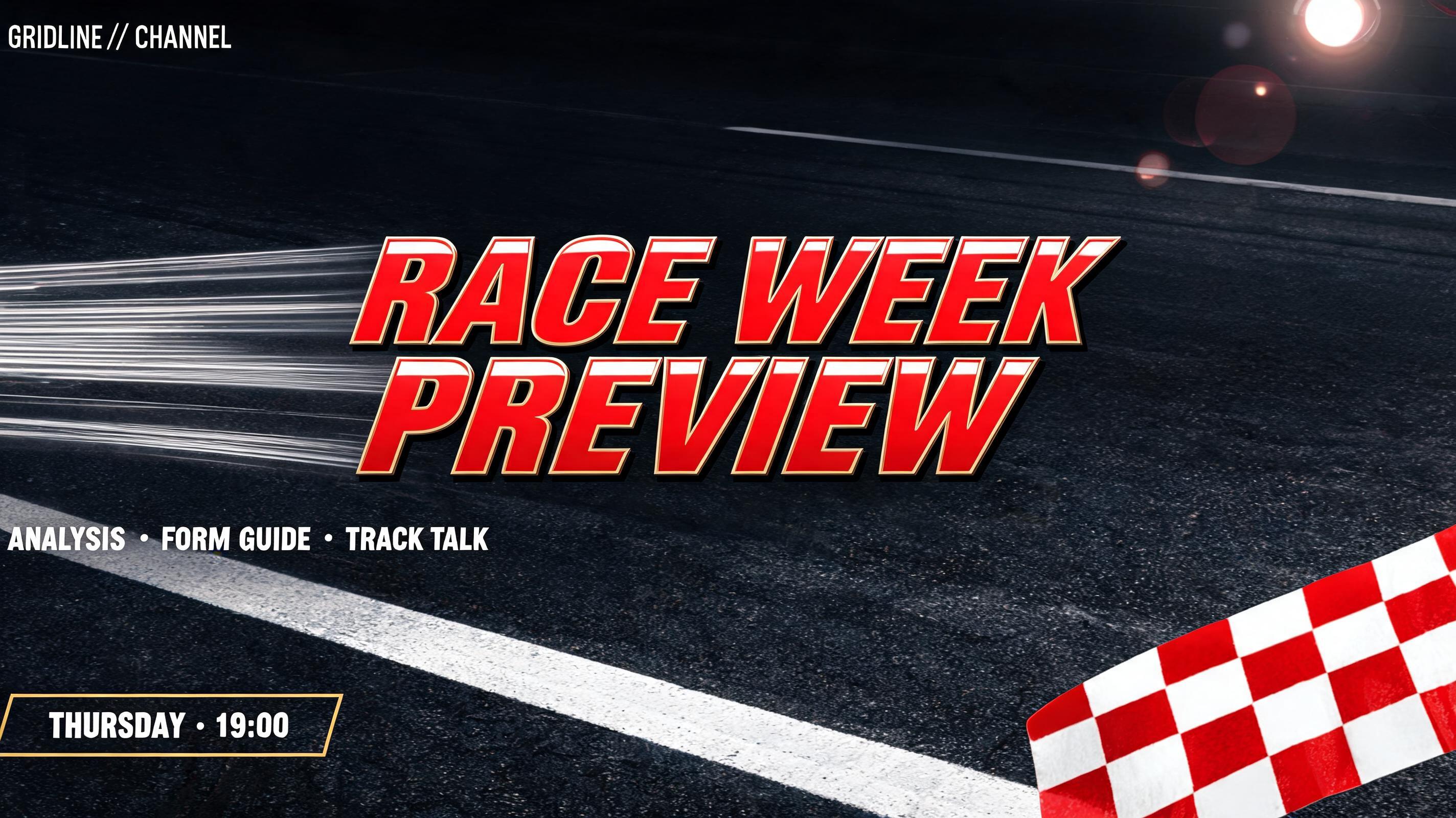 "Design a race banner reading Race Week Preview for my channel" — Racing | AI Text Effect Generator
