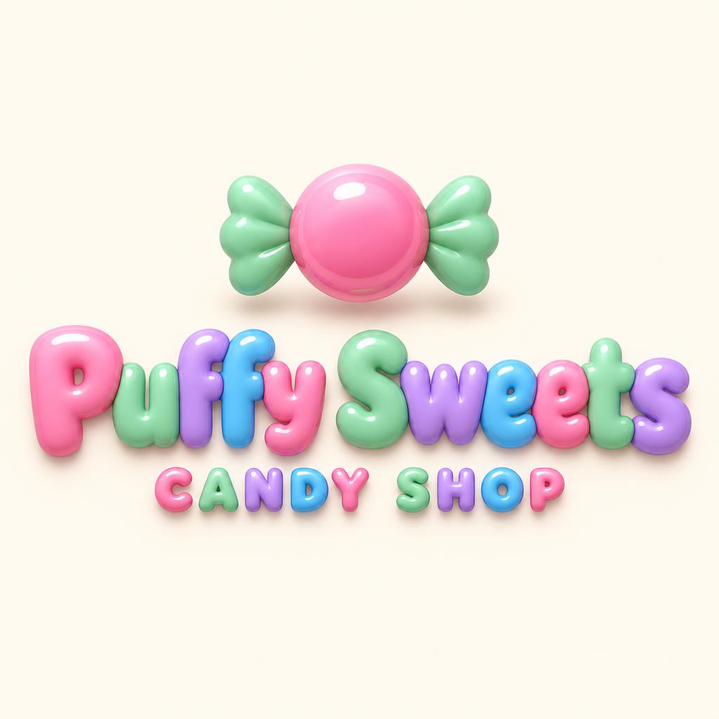 "Puffy Sweets
CANDY SHOP" — 3d Bold Inflated | AI Text Effect Generator