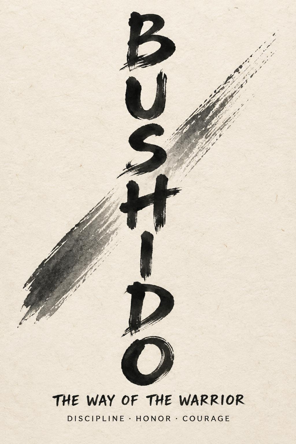 "BUSHIDO
THE WAY OF THE WARRIOR
DISCIPLINE · HONOR · COURAGE" — Brush Japanese Ink | AI Text Effect Generator