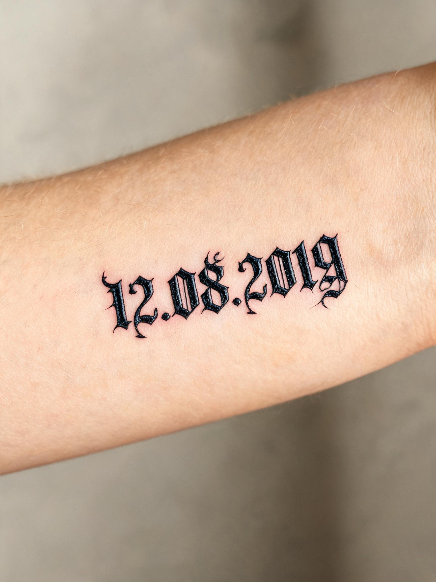 "12.08.2019" — Tattoo | AI Text Effect Generator