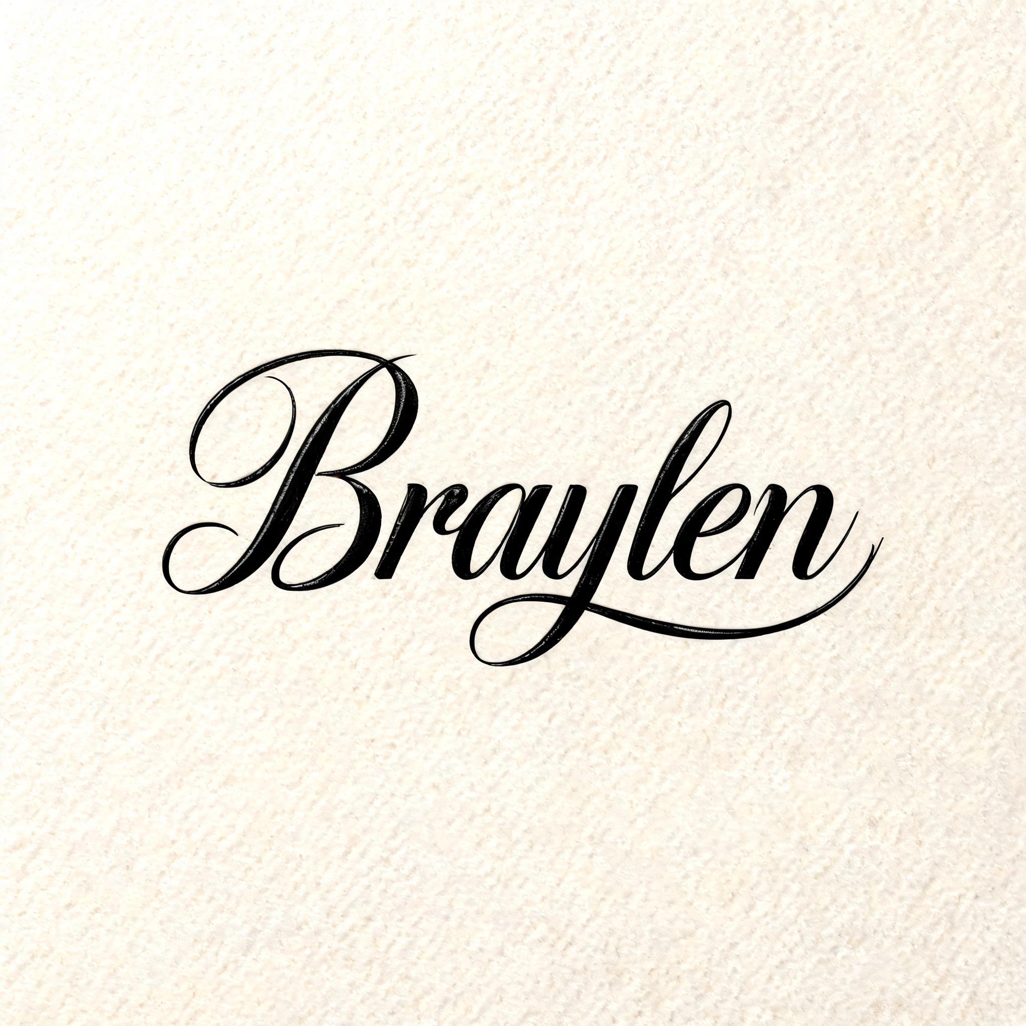 "Braylen" — Cursive text effect