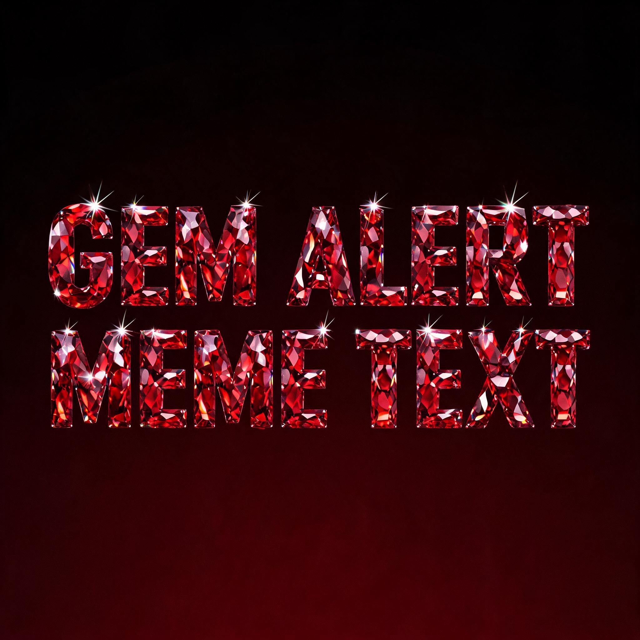 "GEM ALERT MEME TEXT" — Glass Crystal | AI Text Effect Generator