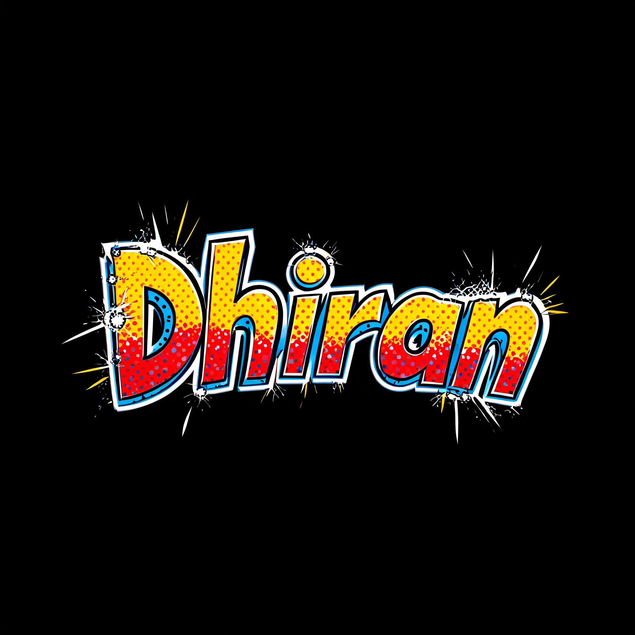 "Dhiran" — Comic Book | AI Text Effect Generator