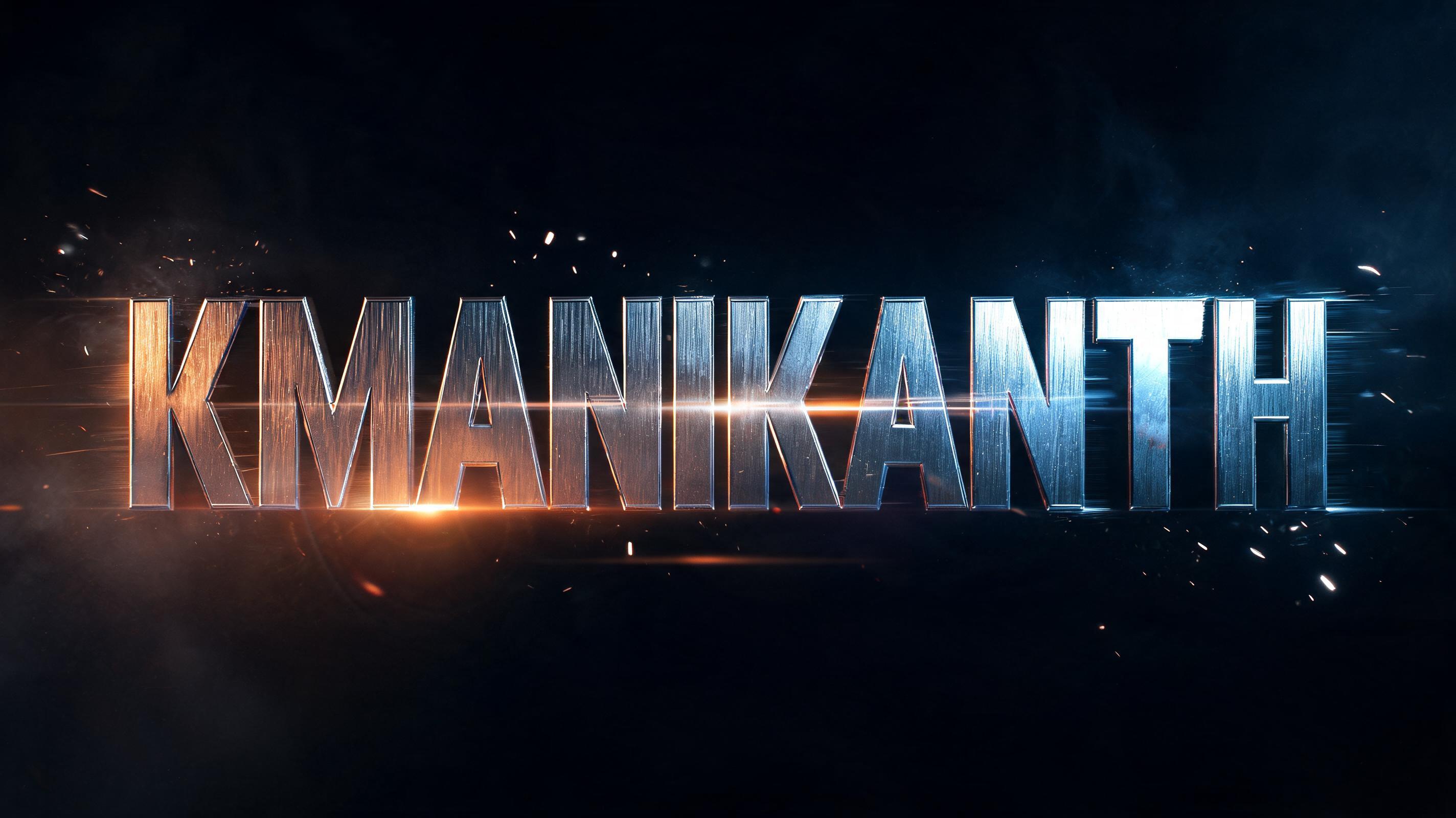 "KMANIKANTH" — Cinematic Action | AI Text Effect Generator