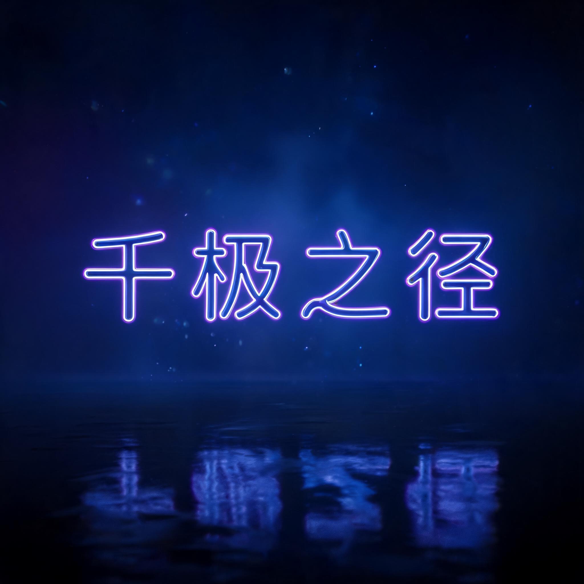 "千极之径" — Neon Outline | AI Text Effect Generator