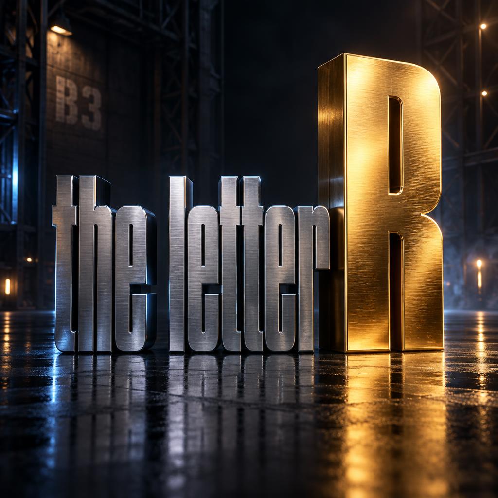 "the letter R" — Metallic | AI Text Effect Generator