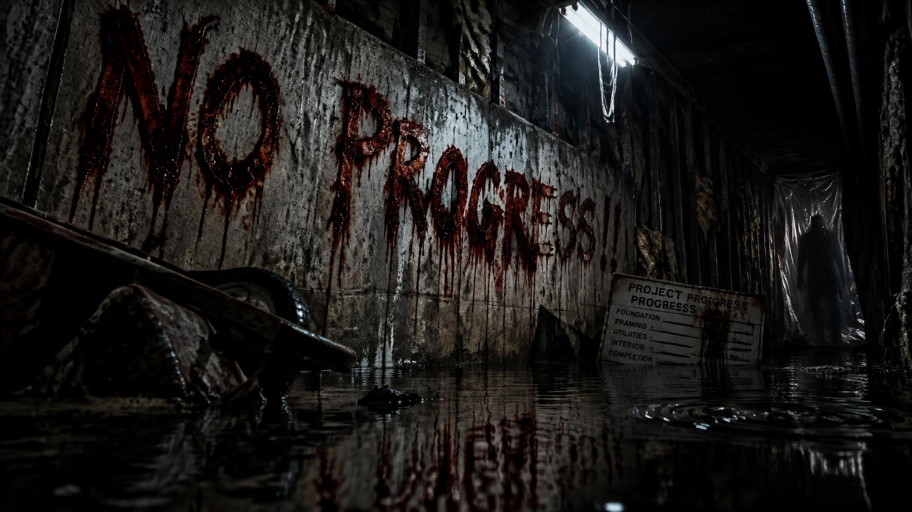 "NO PROGRESS!!" — Cinematic Horror | AI Text Effect Generator