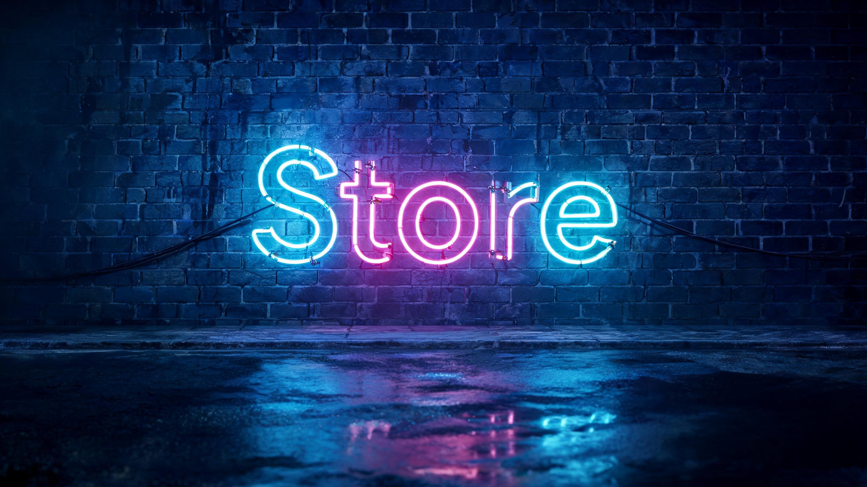 "Store" — Neon Glow | AI Text Effect Generator