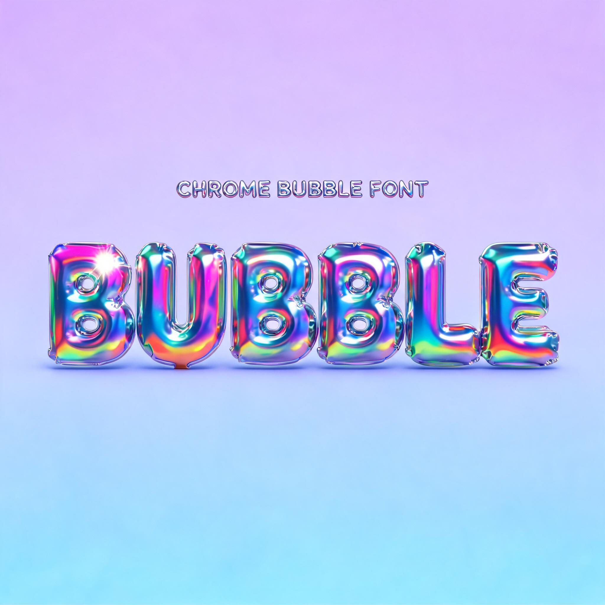 "BUBBLE
CHROME BUBBLE FONT" — Y2k Chrome | AI Text Effect Generator