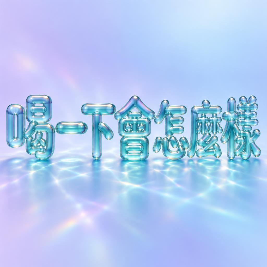 "喝一下會怎麼樣" — Glass Liquid | AI Text Effect Generator