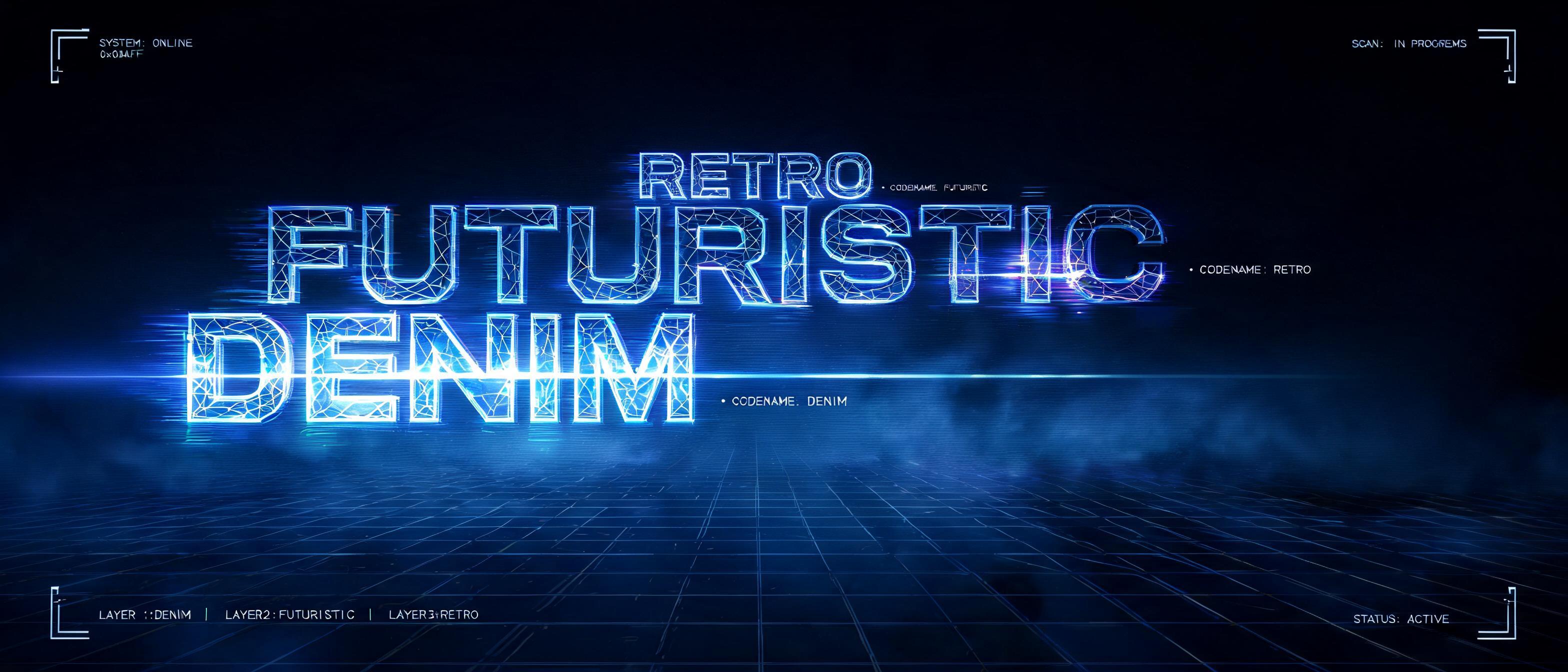 "DENIM  FUTURISTIC  RETRO" — Futuristic | AI Text Effect Generator
