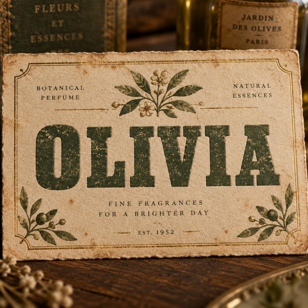 "OLIVIA" — Vintage | AI Text Effect Generator