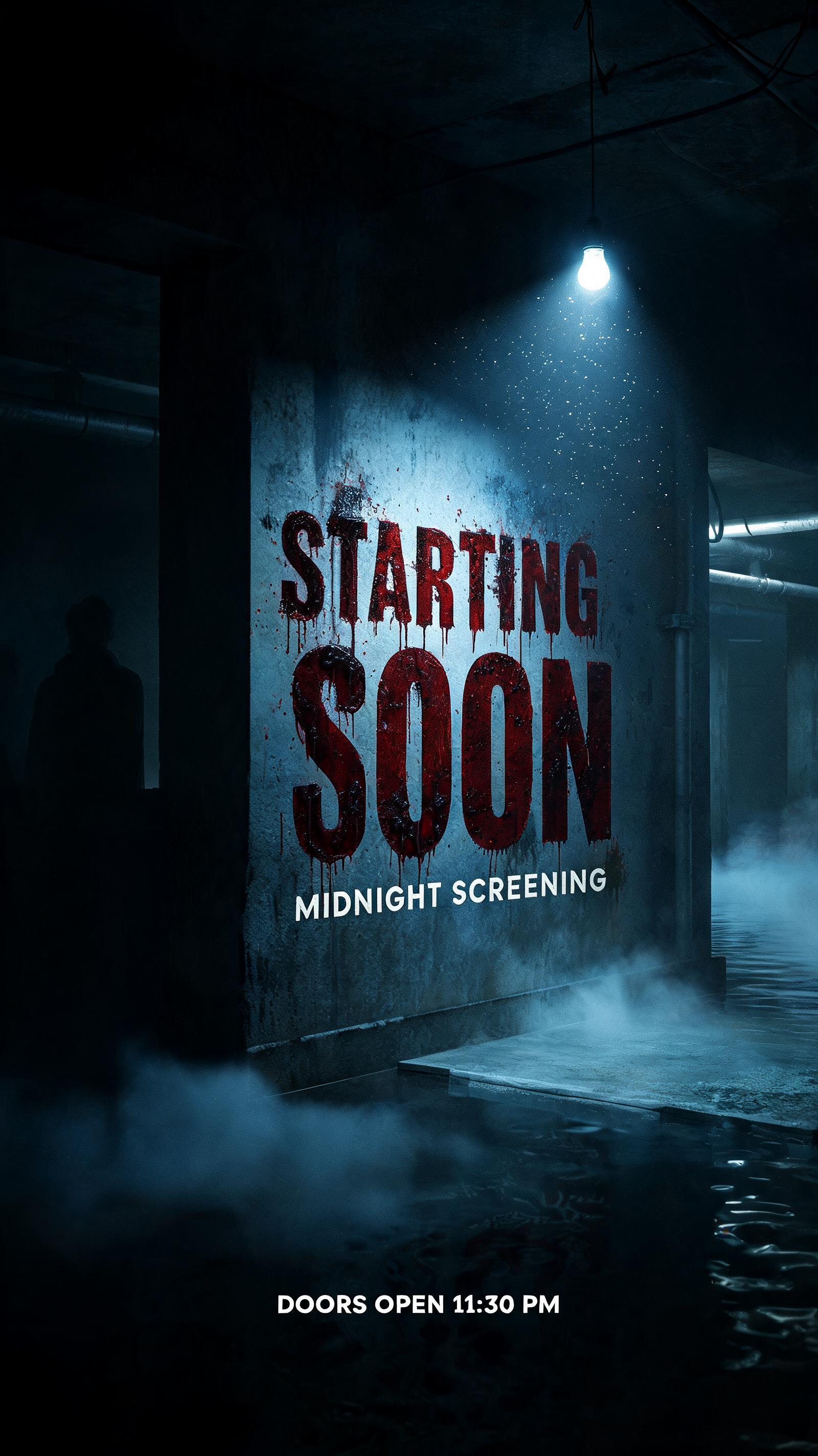 STARTING SOON
MIDNIGHT SCREENING
DOORS OPEN 11:30 PM