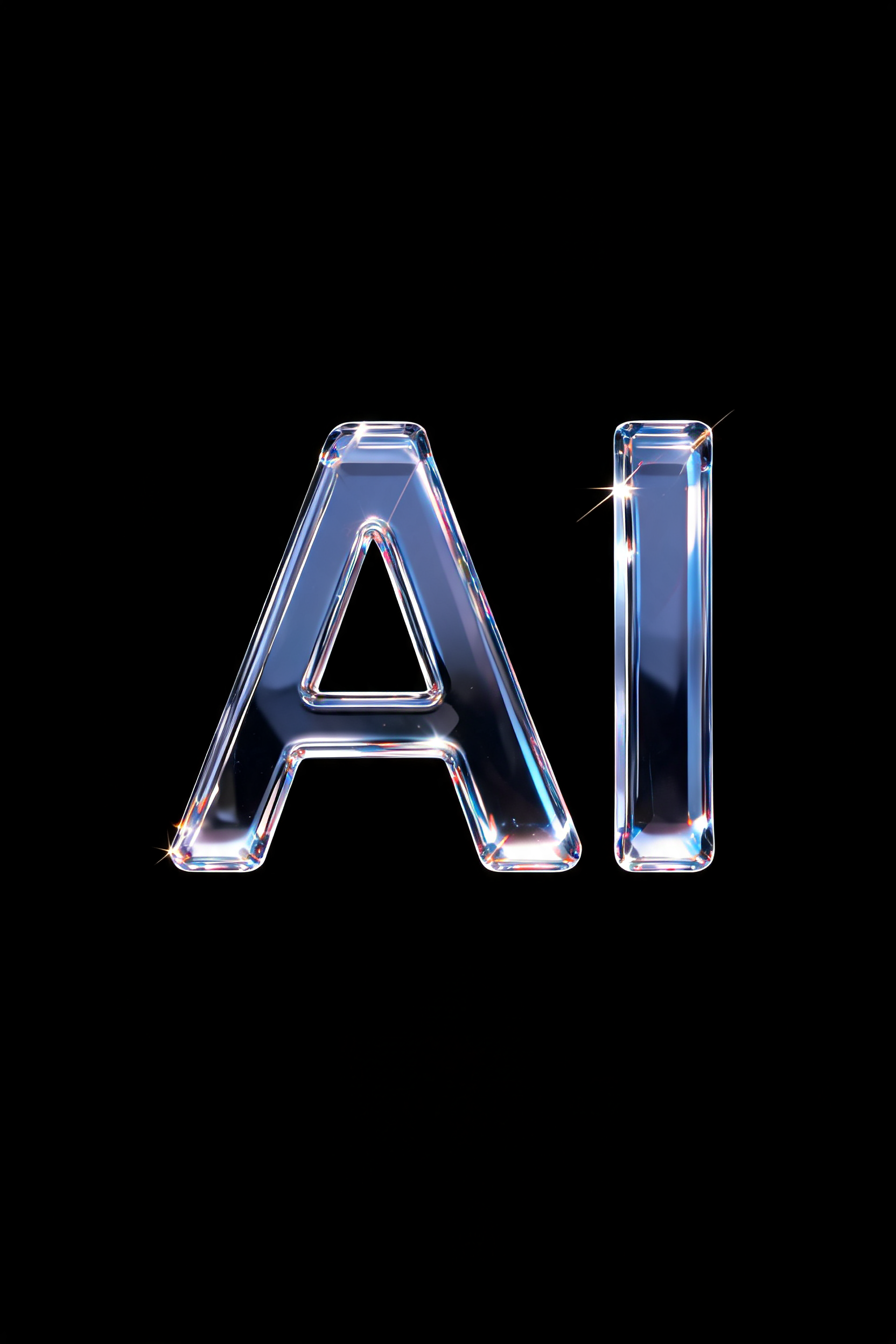 "AI" — Glass | AI Text Effect Generator