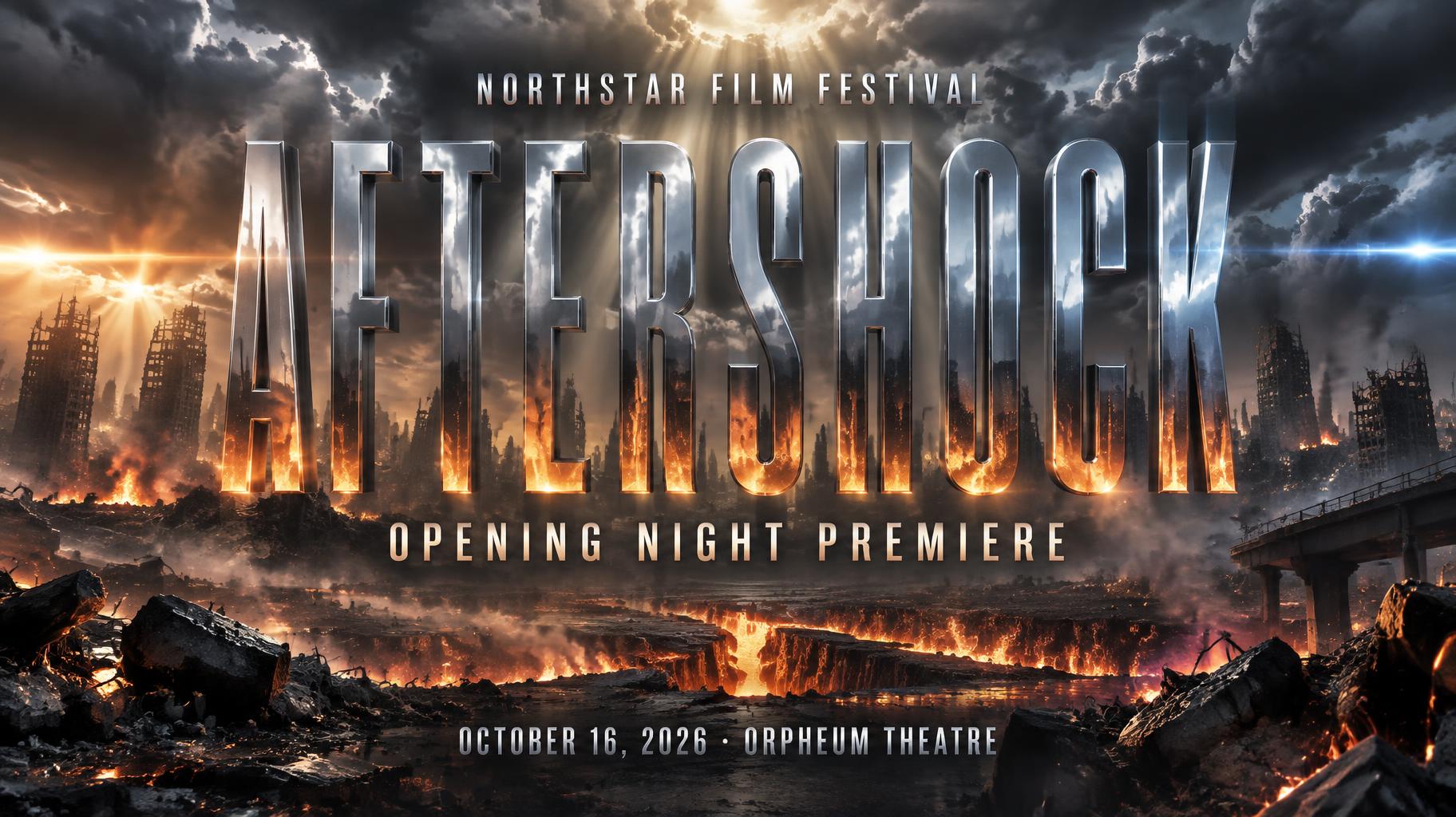 AFTERSHOCK
NORTHSTAR FILM FESTIVAL
OPENING NIGHT PREMIERE
OCTOBER 16, 2026 · ORPHEUM THEATRE
