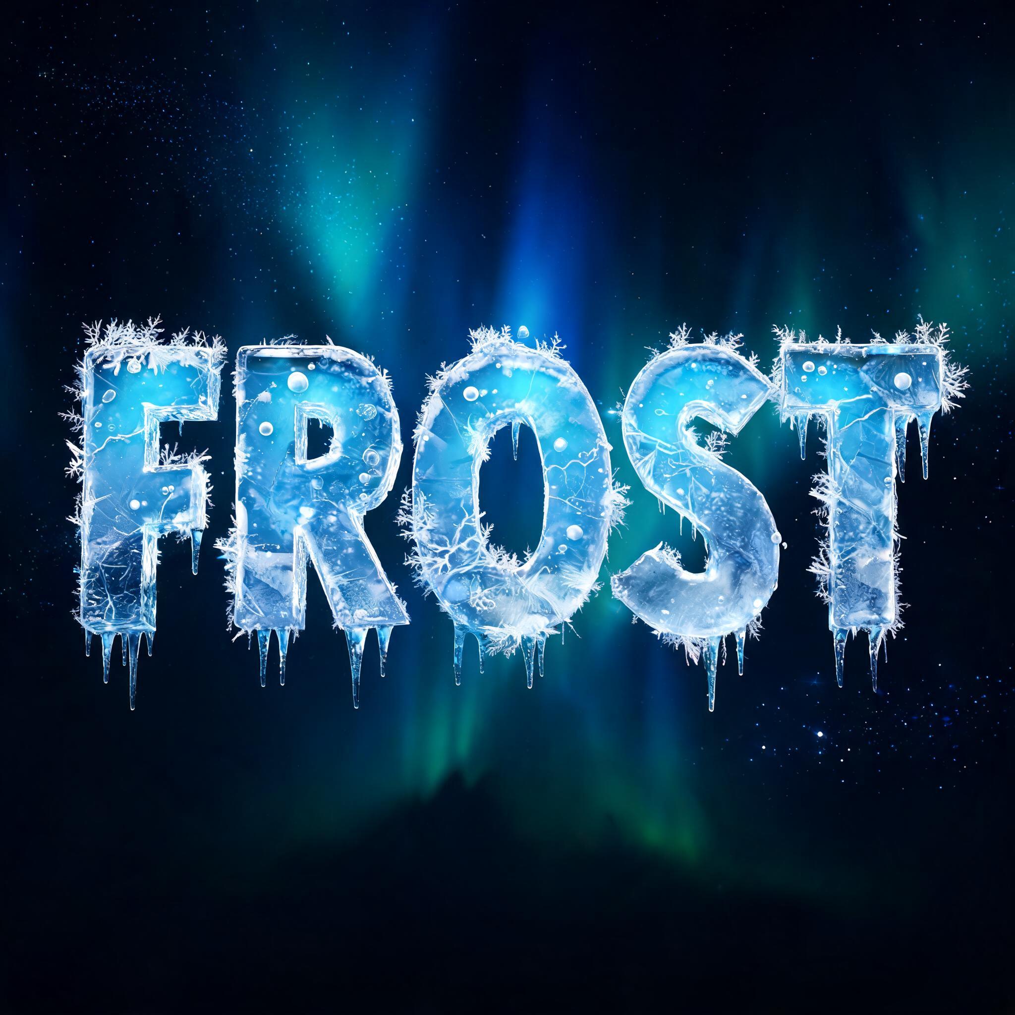 "FROST" — Glass Frozen | AI Text Effect Generator