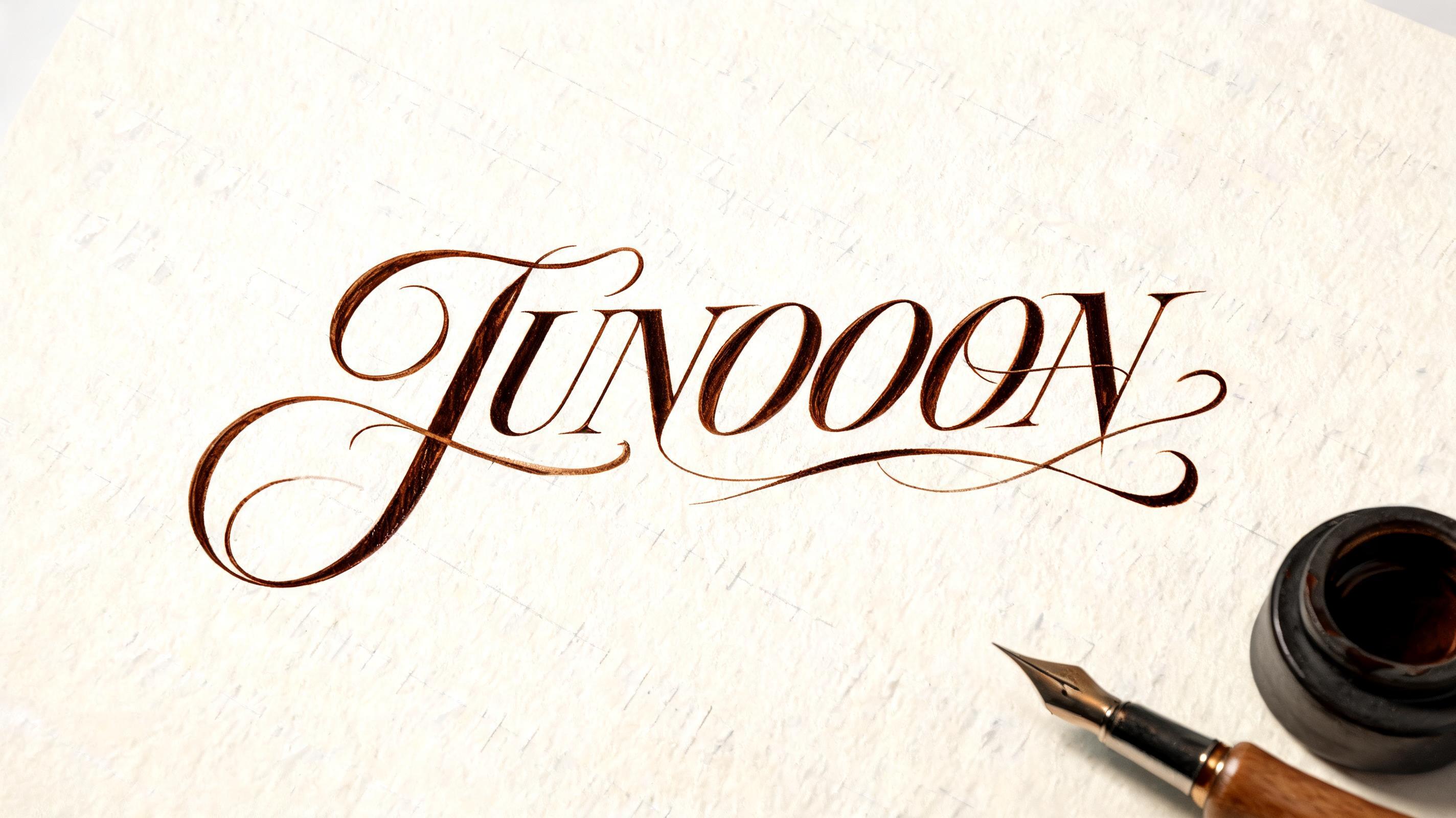"JUNOOON" — Cursive Calligraphy | AI Text Effect Generator