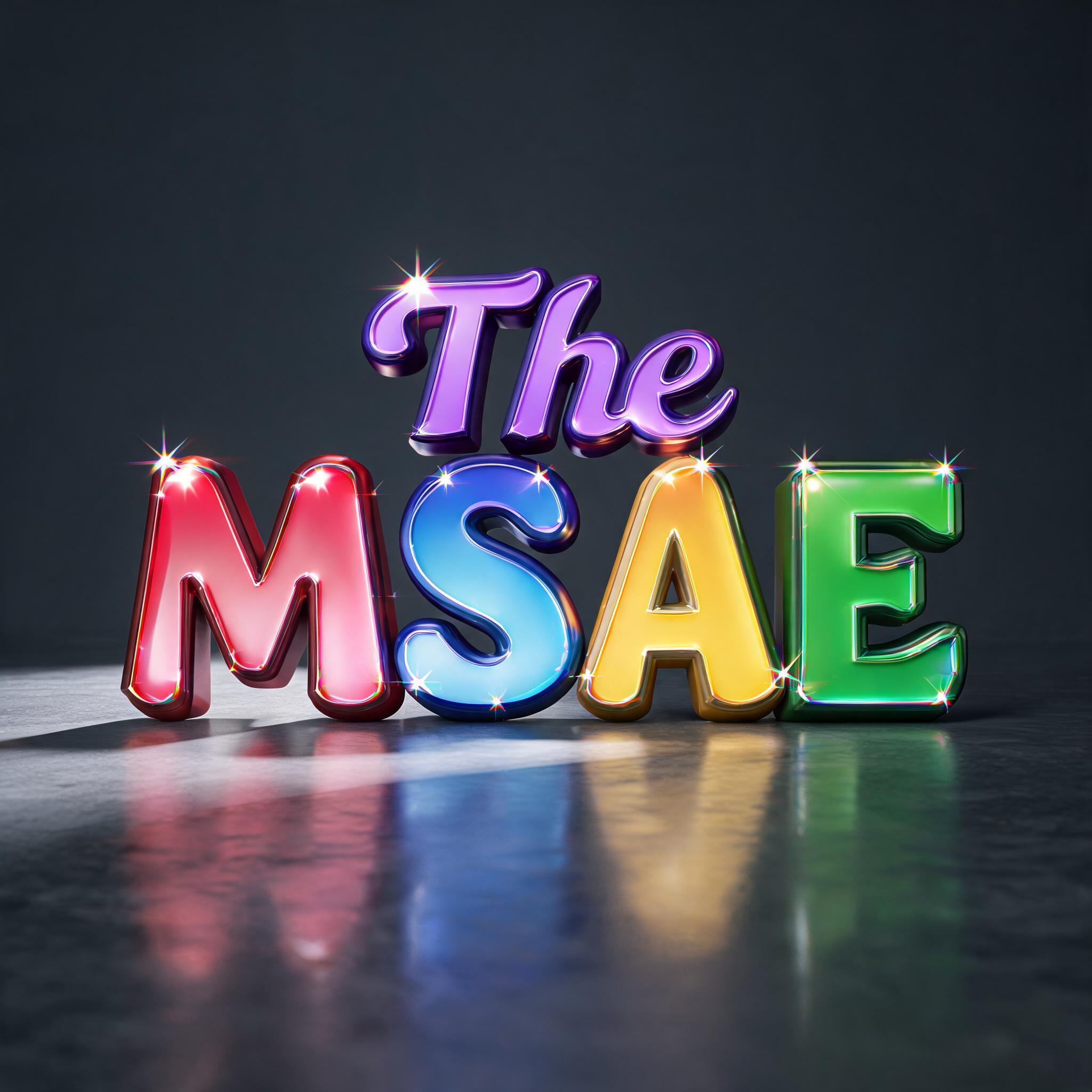 "The MSAE" — 3d bold text effect