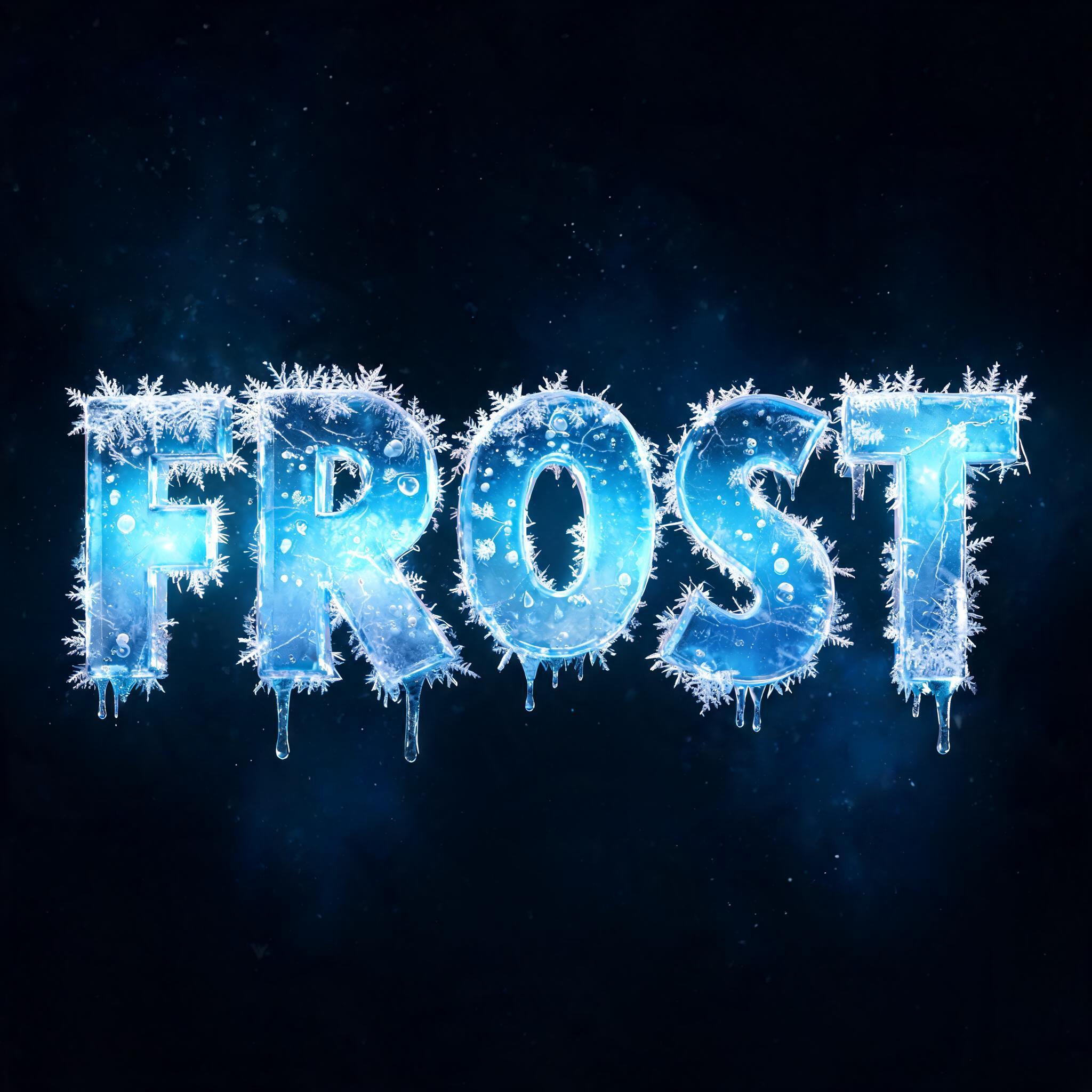 "FROST" — Glass Frozen | AI Text Effect Generator
