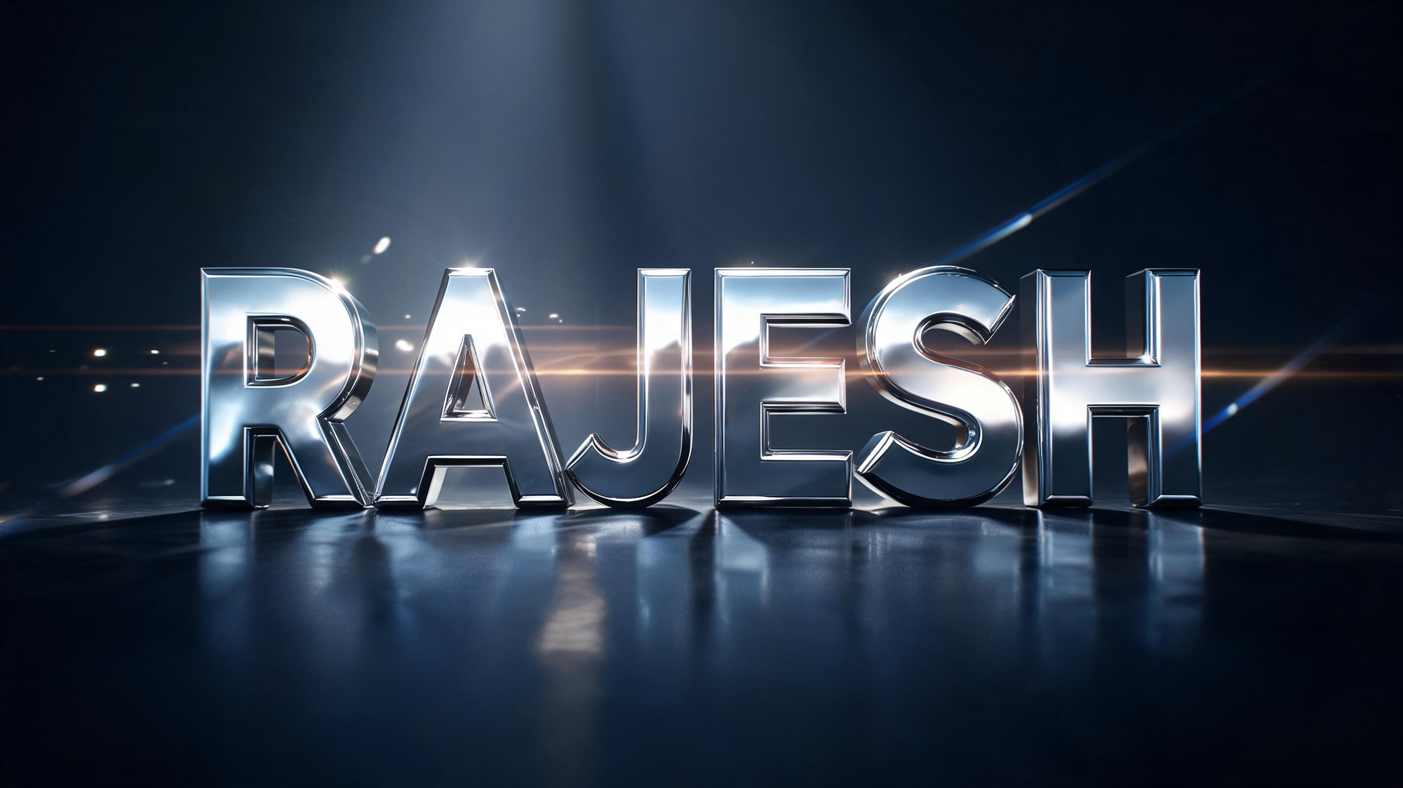 "Rajesh" — Cinematic Blockbuster text effect