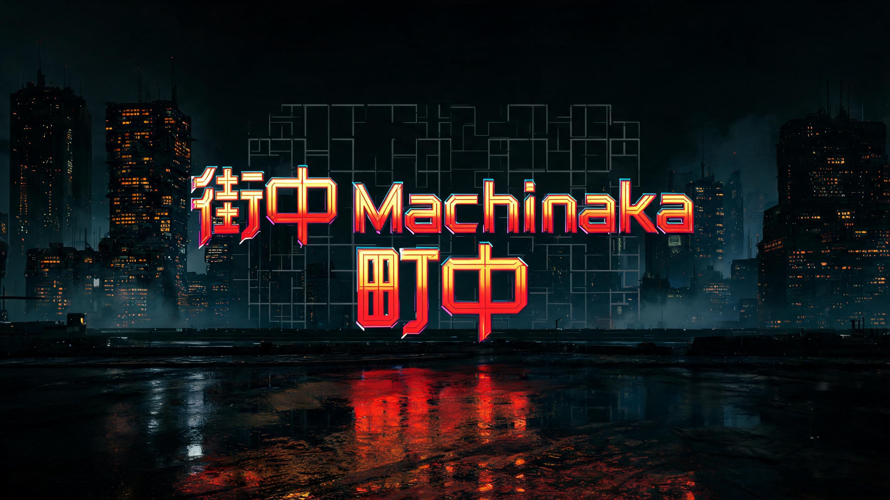 "街中 Machinaka 町中" — Cyberpunk 2077 | AI Text Effect Generator