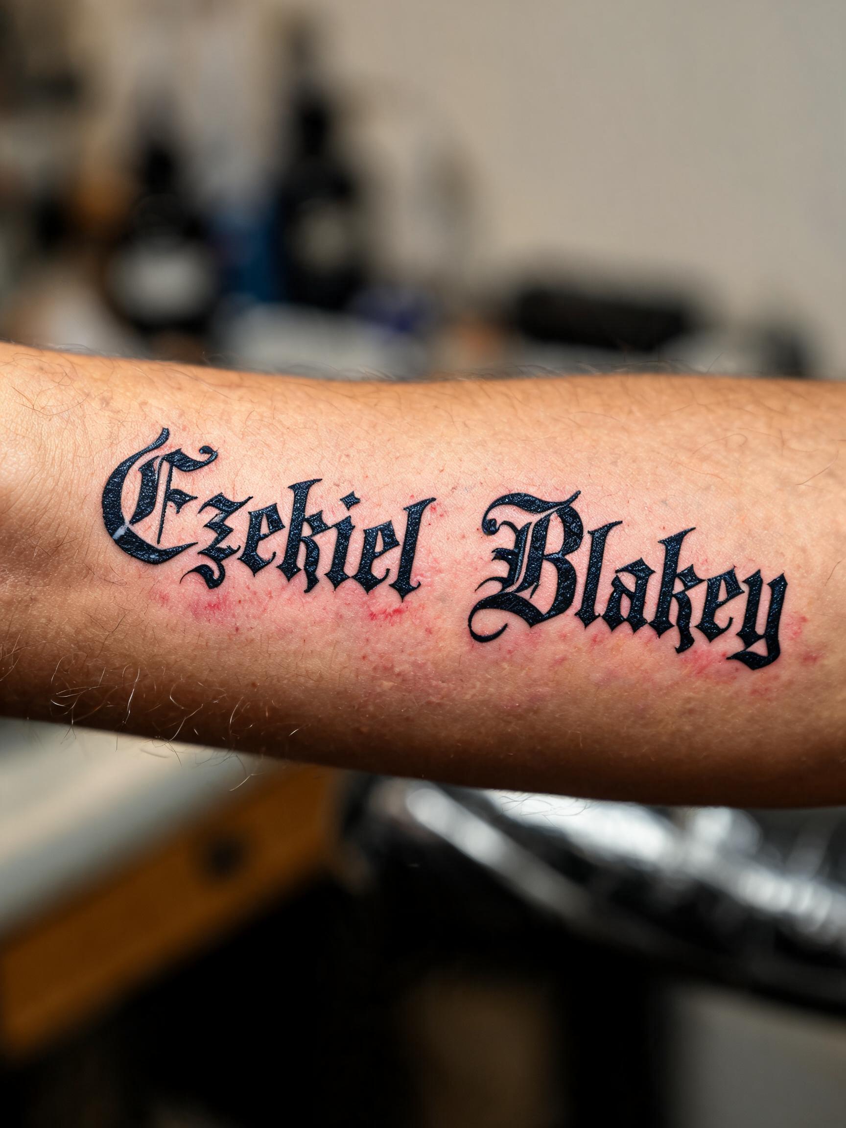 "Ezekiel  Blakey" — Tattoo | AI Text Effect Generator