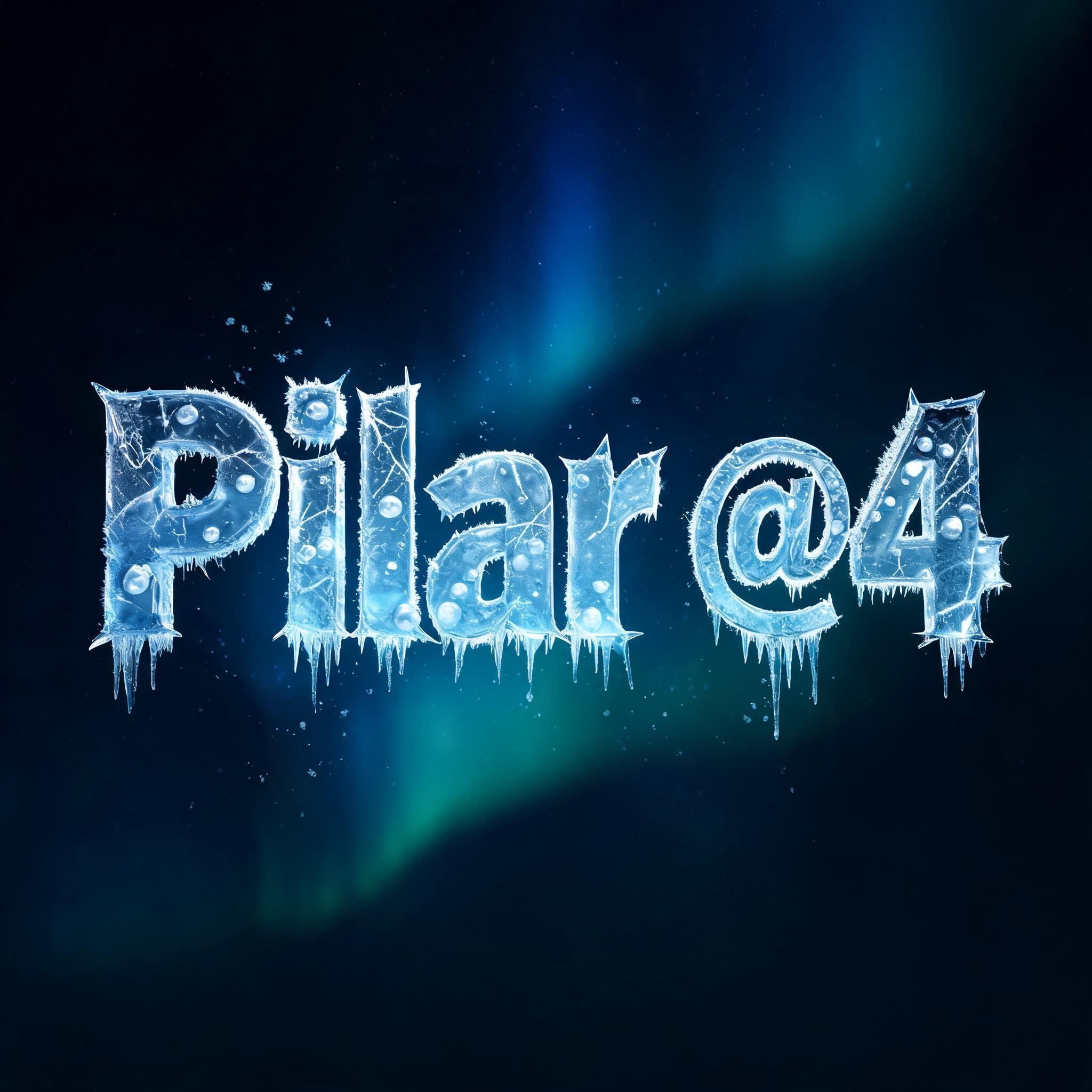 "Pilar @4" — Glass Frozen | AI Text Effect Generator