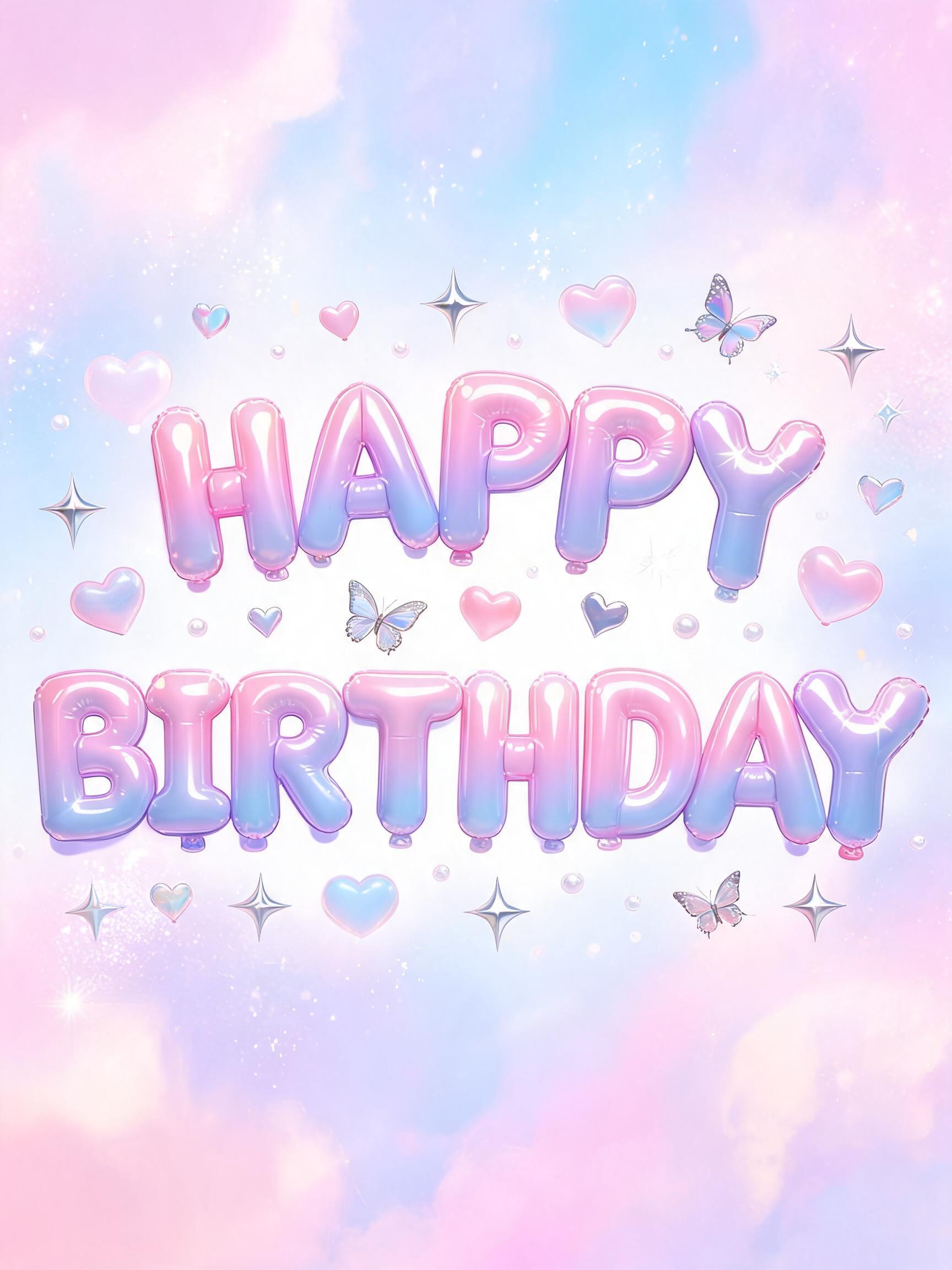 "Happy Birthday" — Y2k Bubbly | AI Text Effect Generator