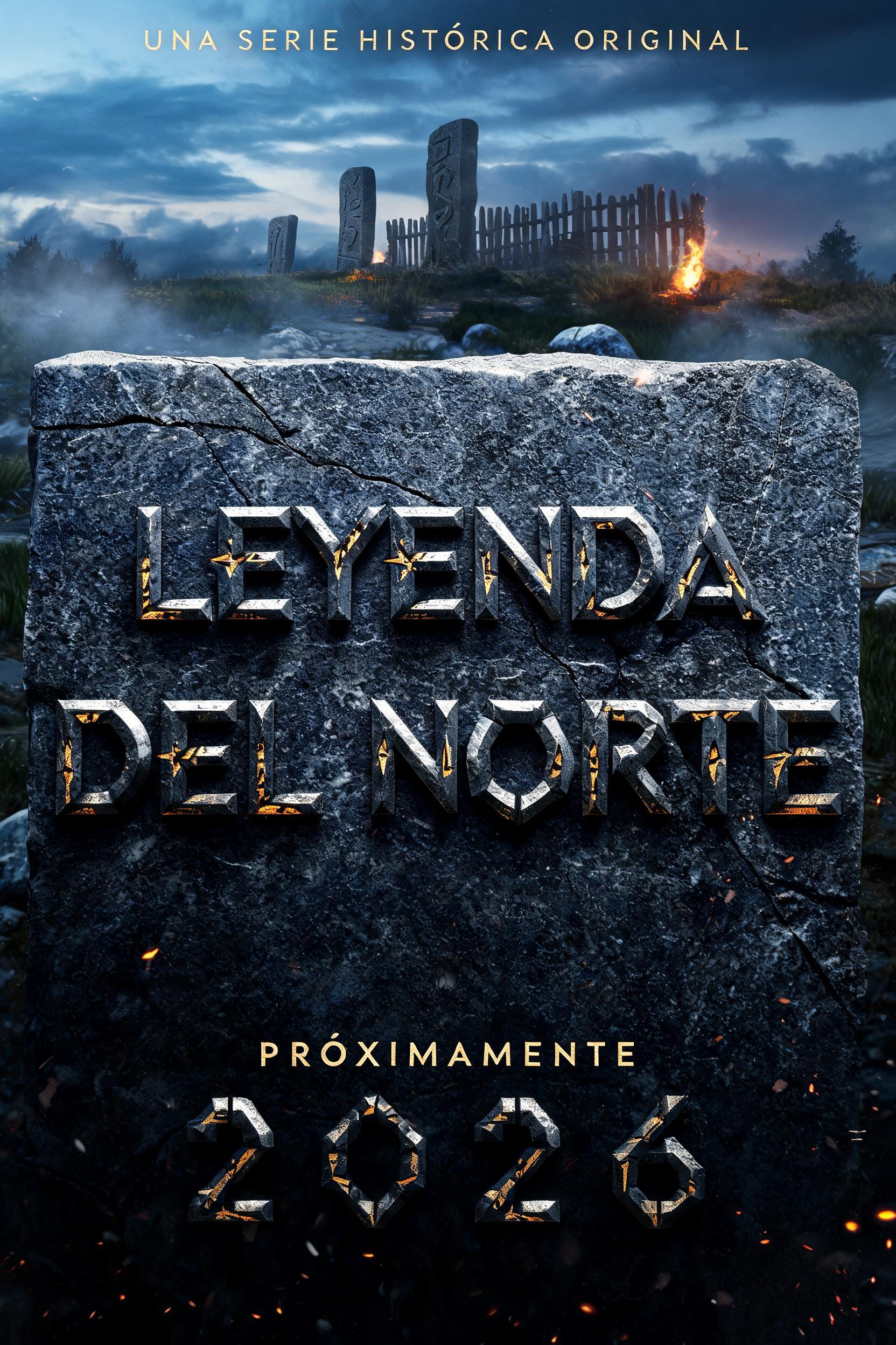 "LEYENDA
DEL NORTE
UNA SERIE HISTÓRICA ORIGINAL
PRÓXIMAMENTE
2026" — Viking | AI Text Effect Generator