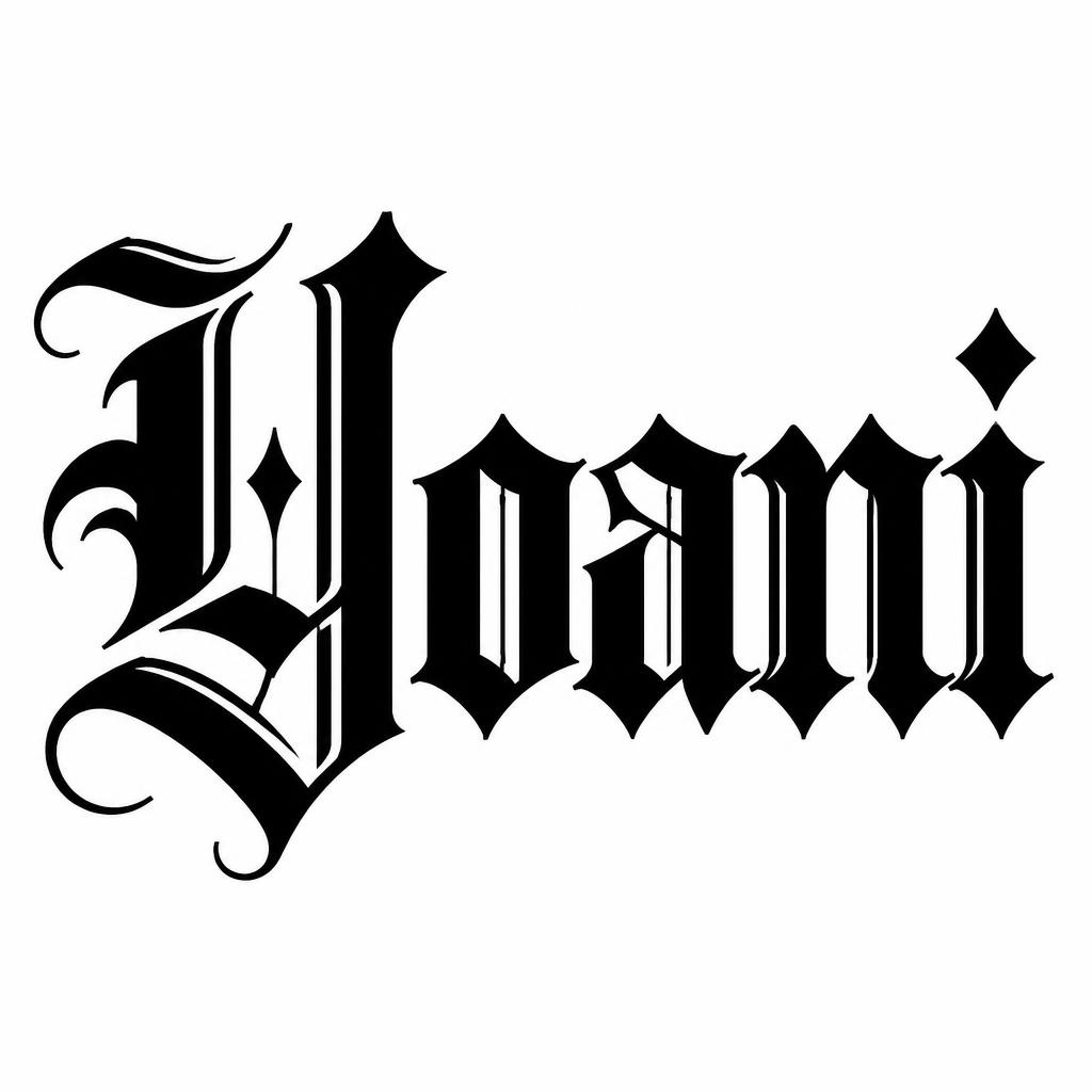 "Yoani" — Gothic text effect