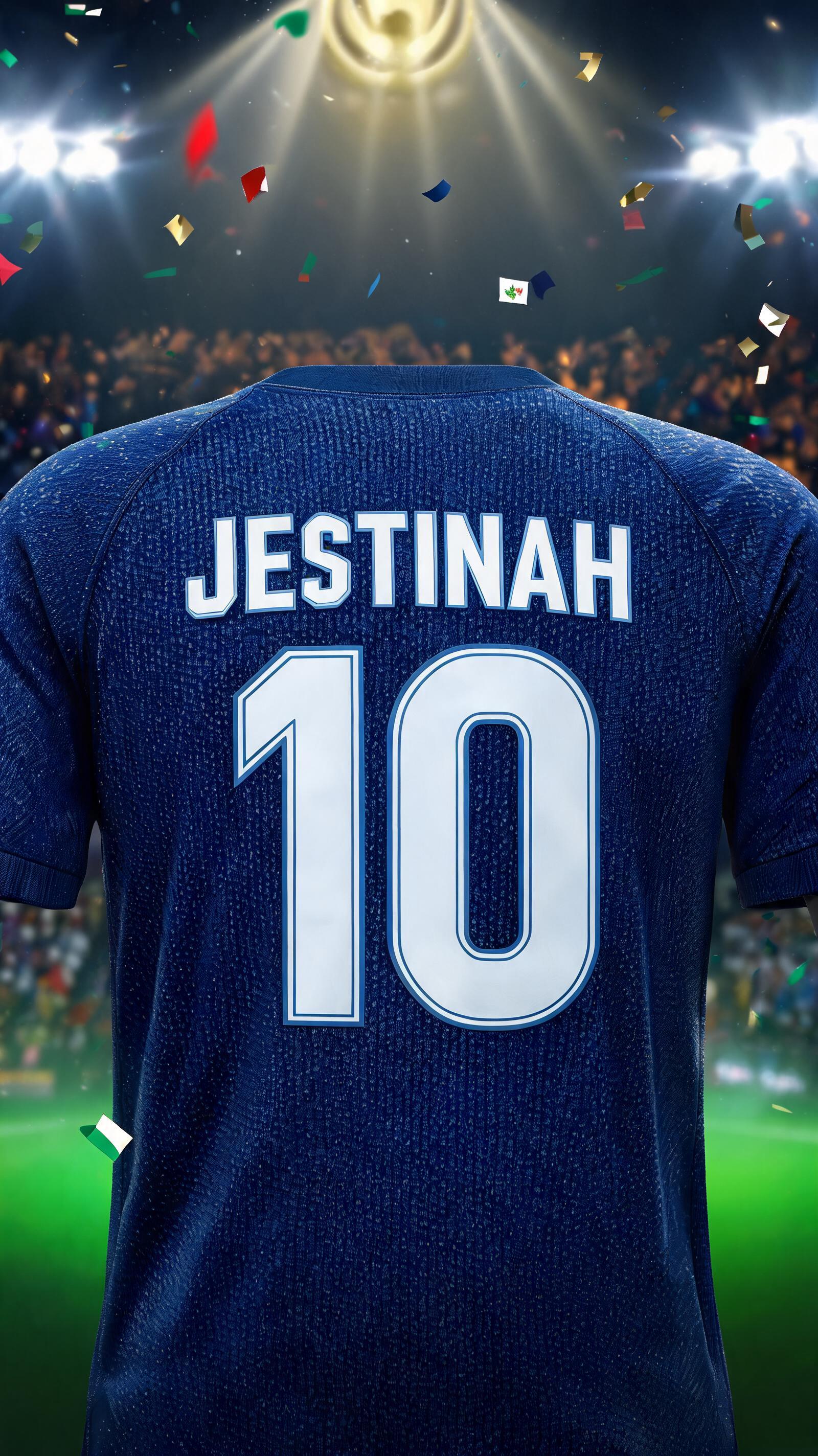 "JESTINAH
10" — Sports Football | AI Text Effect Generator