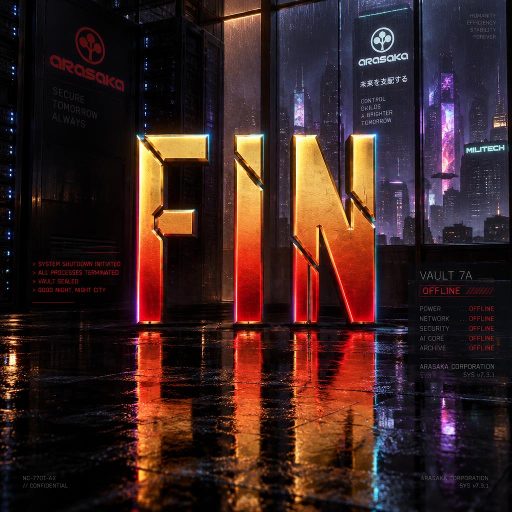 "FIN" — Cyberpunk 2077 | AI Text Effect Generator