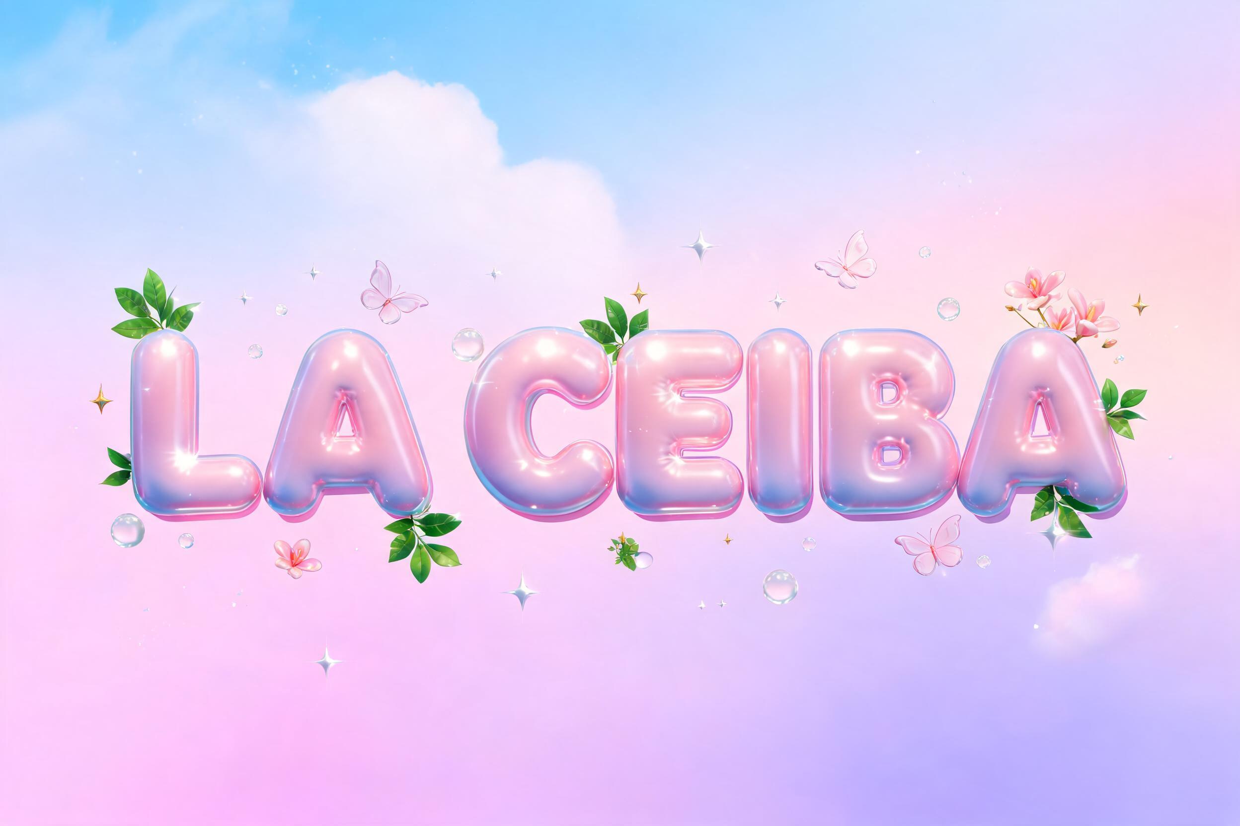 "LA CEIBA" — Y2k Bubbly | AI Text Effect Generator