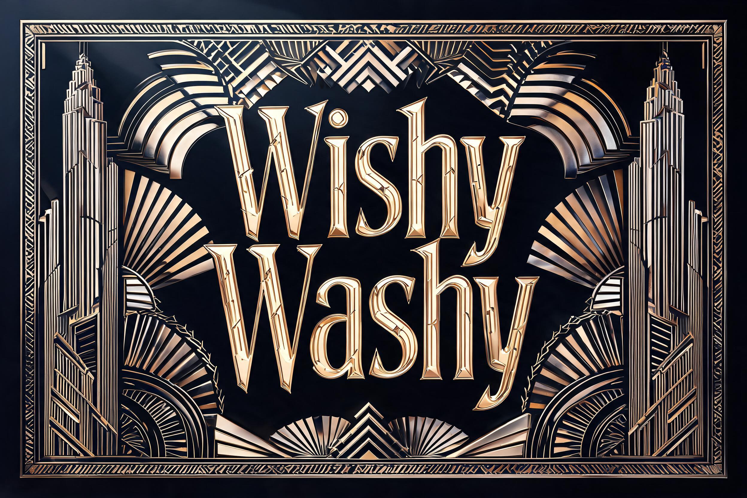 "Wishy washy" — Art Deco | AI Text Effect Generator