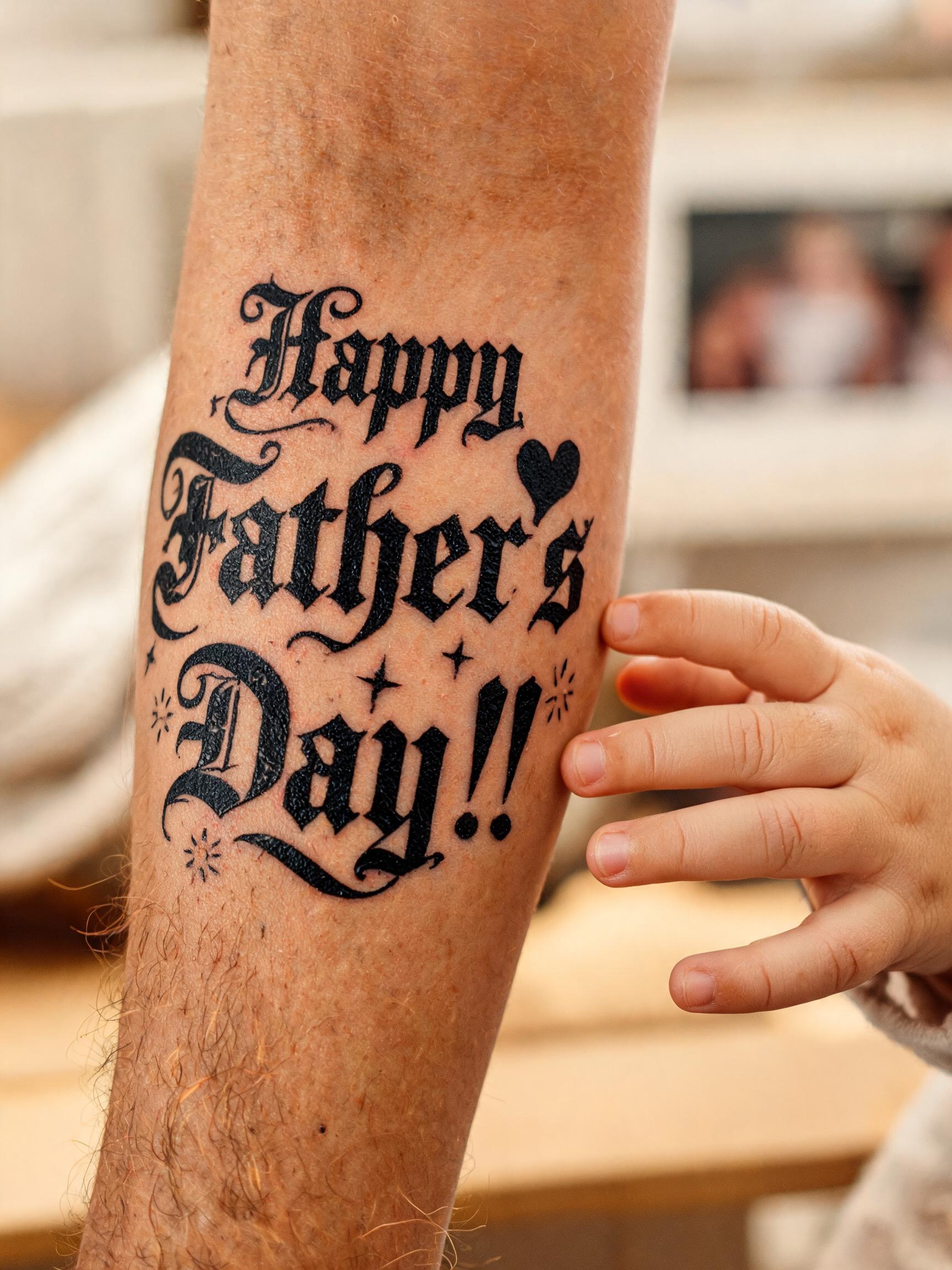 "Happy Father's
         Day!!" — Tattoo | AI Text Effect Generator