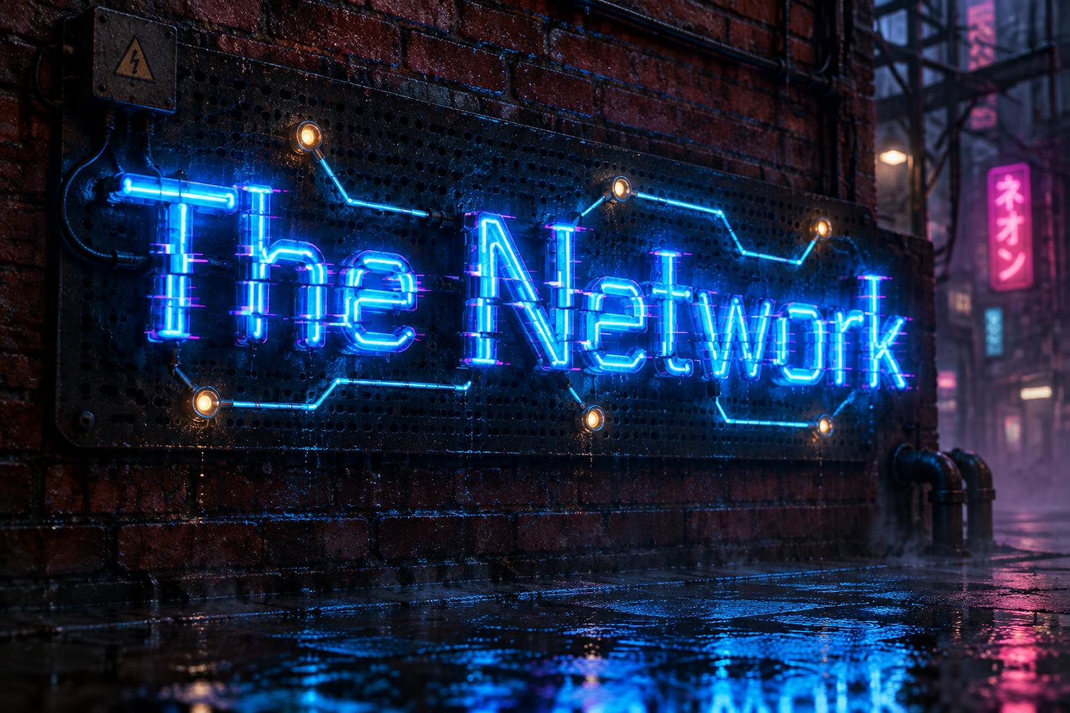 "The Network" — Cyberpunk Electric Neon text effect