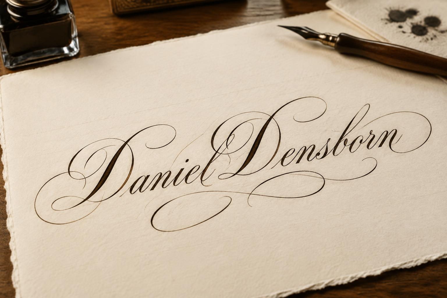 "Daniel Densborn" — Cursive Calligraphy text effect